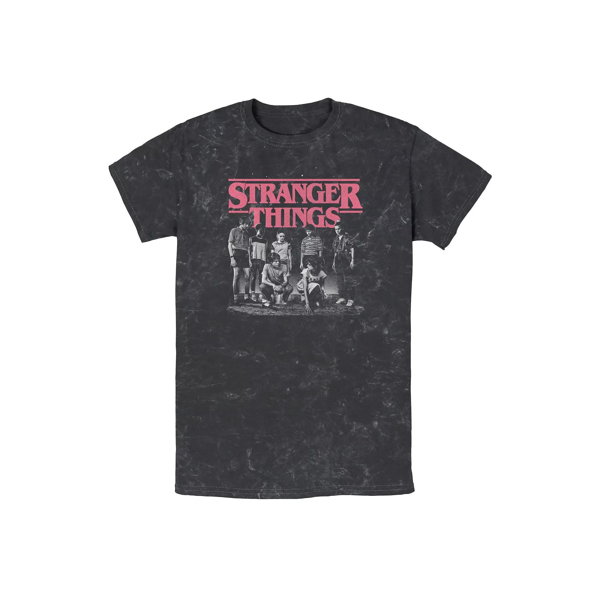 Men's Stranger Things Faded Cast Poster Mineral Wash Tee,  Product Image