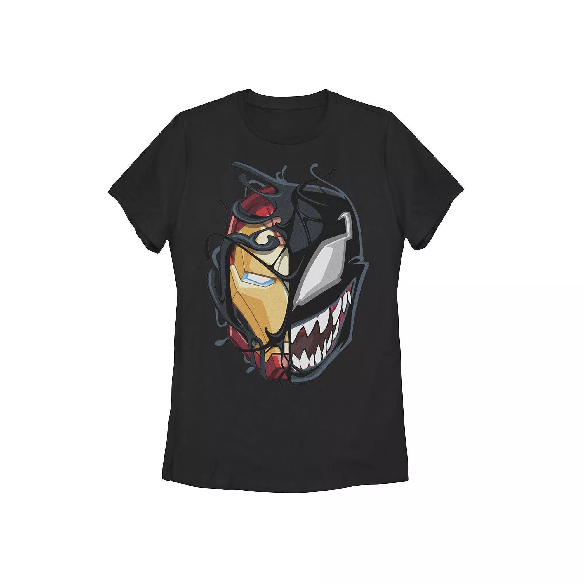 Juniors' Marvel Iron Man Venom Split Face Tee, Girl's,  Product Image