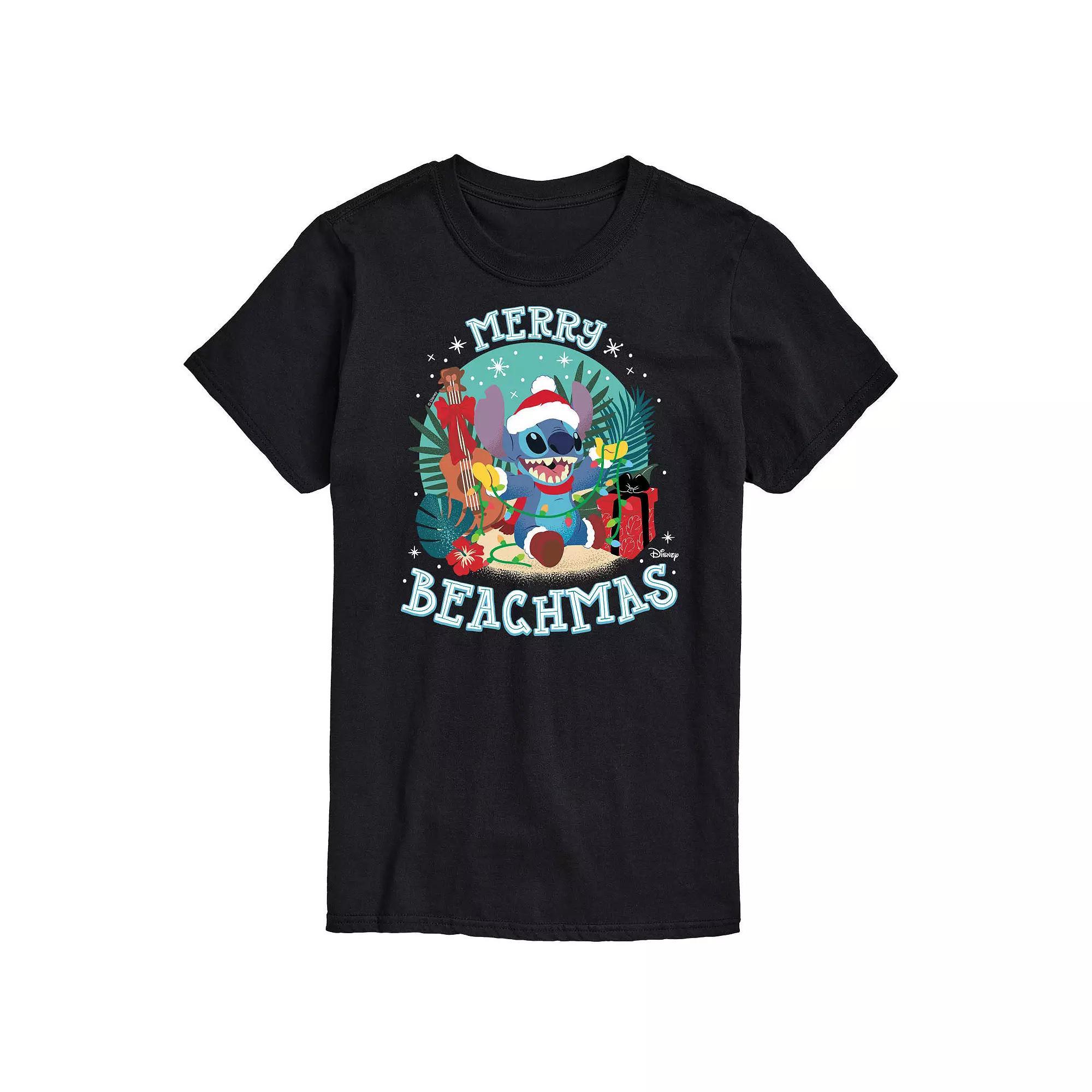 Disney's Lilo & Stitch Men's Merry Beachmas Graphic Tee,  Product Image