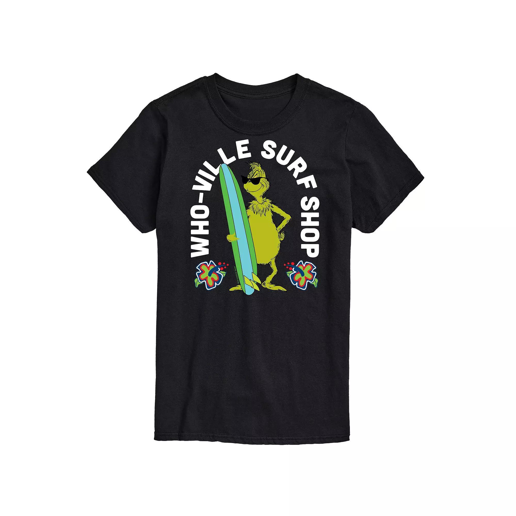 Big & Tall Dr. Seuss The Grinch Whoville Surf Shop Graphic Tee, Men's, Size: 3XB, Black Product Image