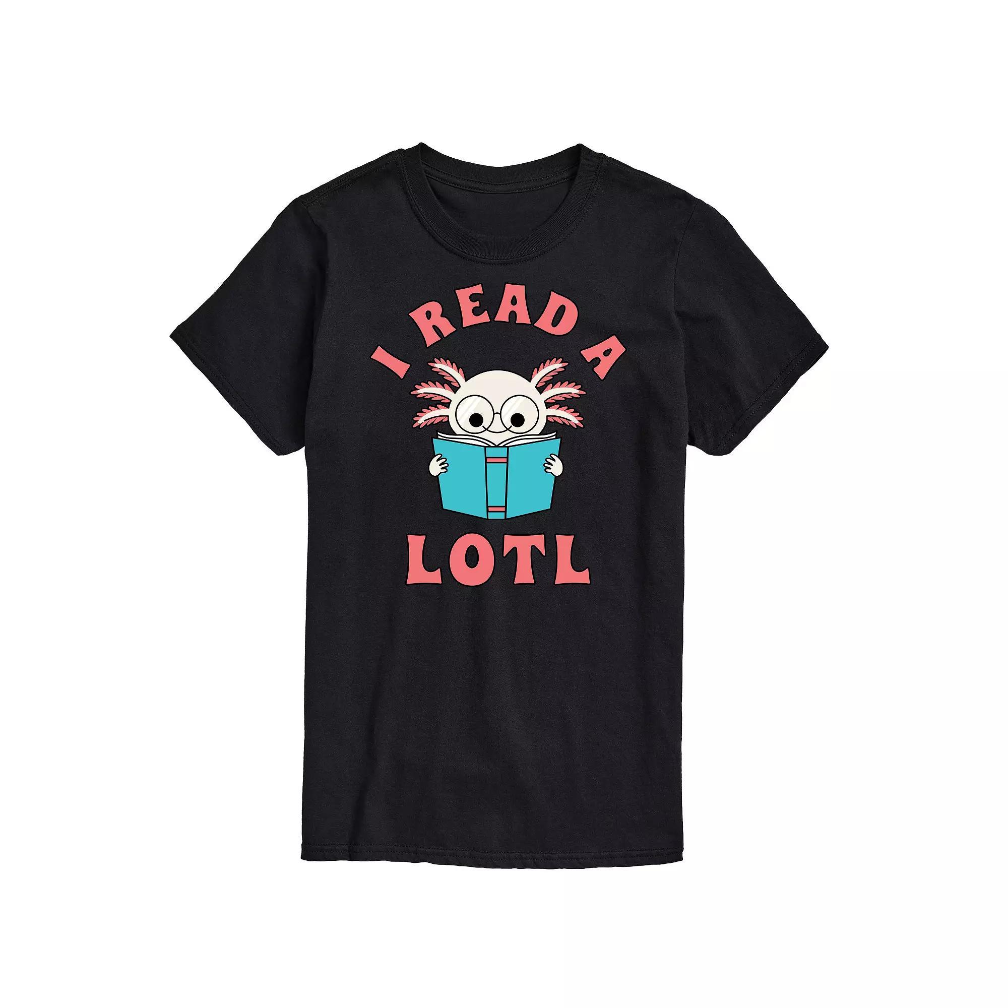 Big & Tall "I Read A Lotl" Axlotl Cartoon Graphic Tee, Men's, Size: 3XL Tall, Black Product Image