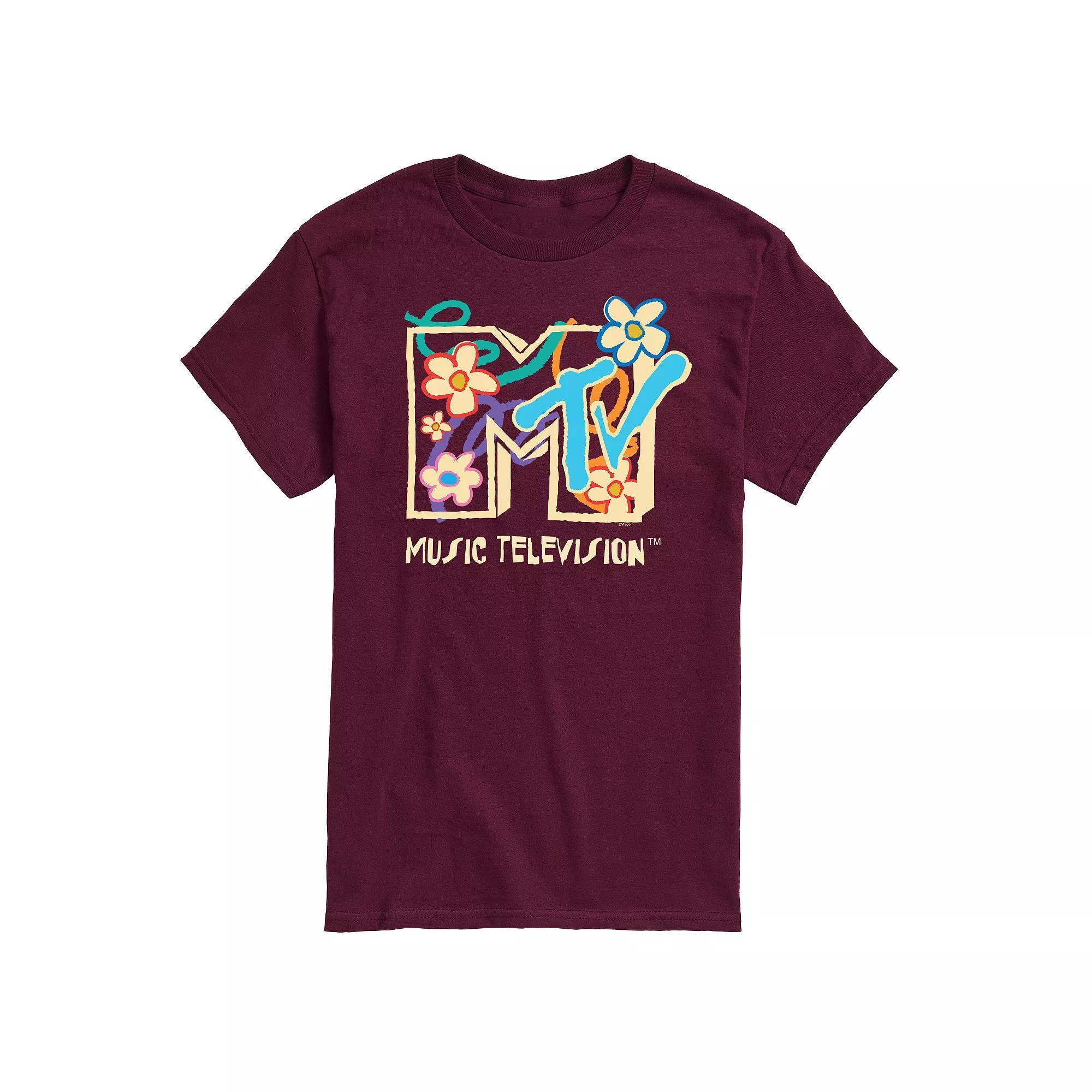 Men's MTV Floral Logo Graphic Tee,  Product Image