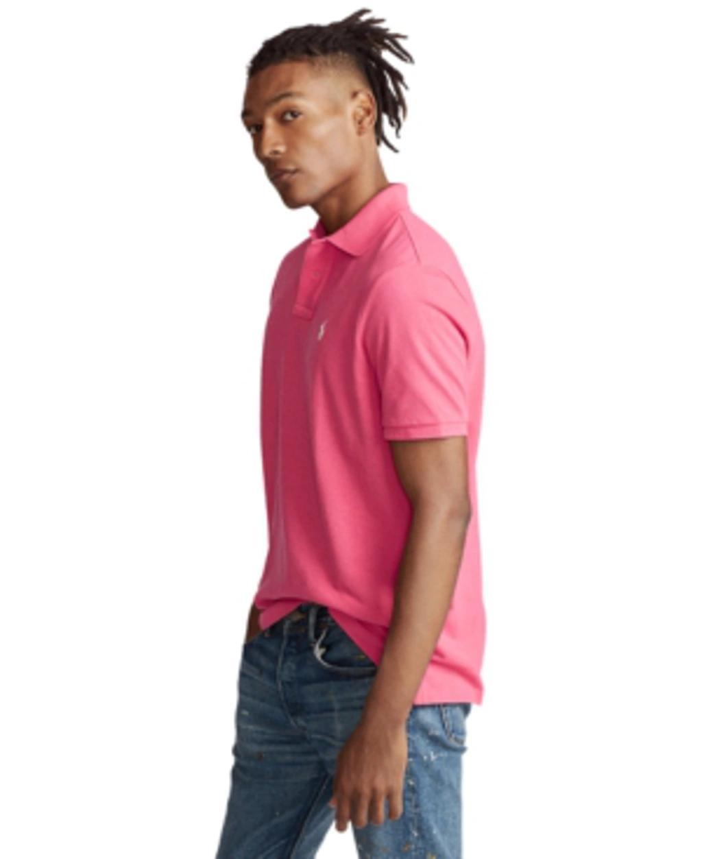 POLO RALPH LAUREN Men's Custom Slim Fit Mesh Polo In Hot Pink Product Image