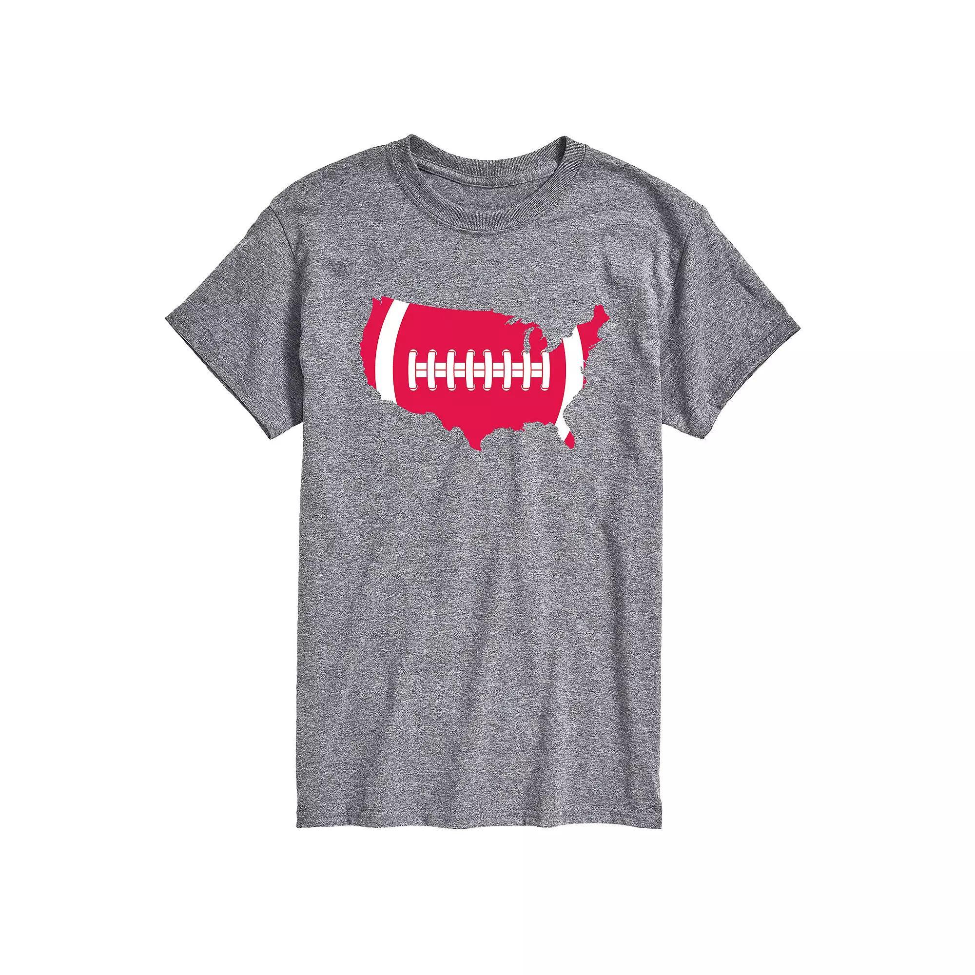 Big & Tall USA Shape Football Tee, Men's,  Product Image