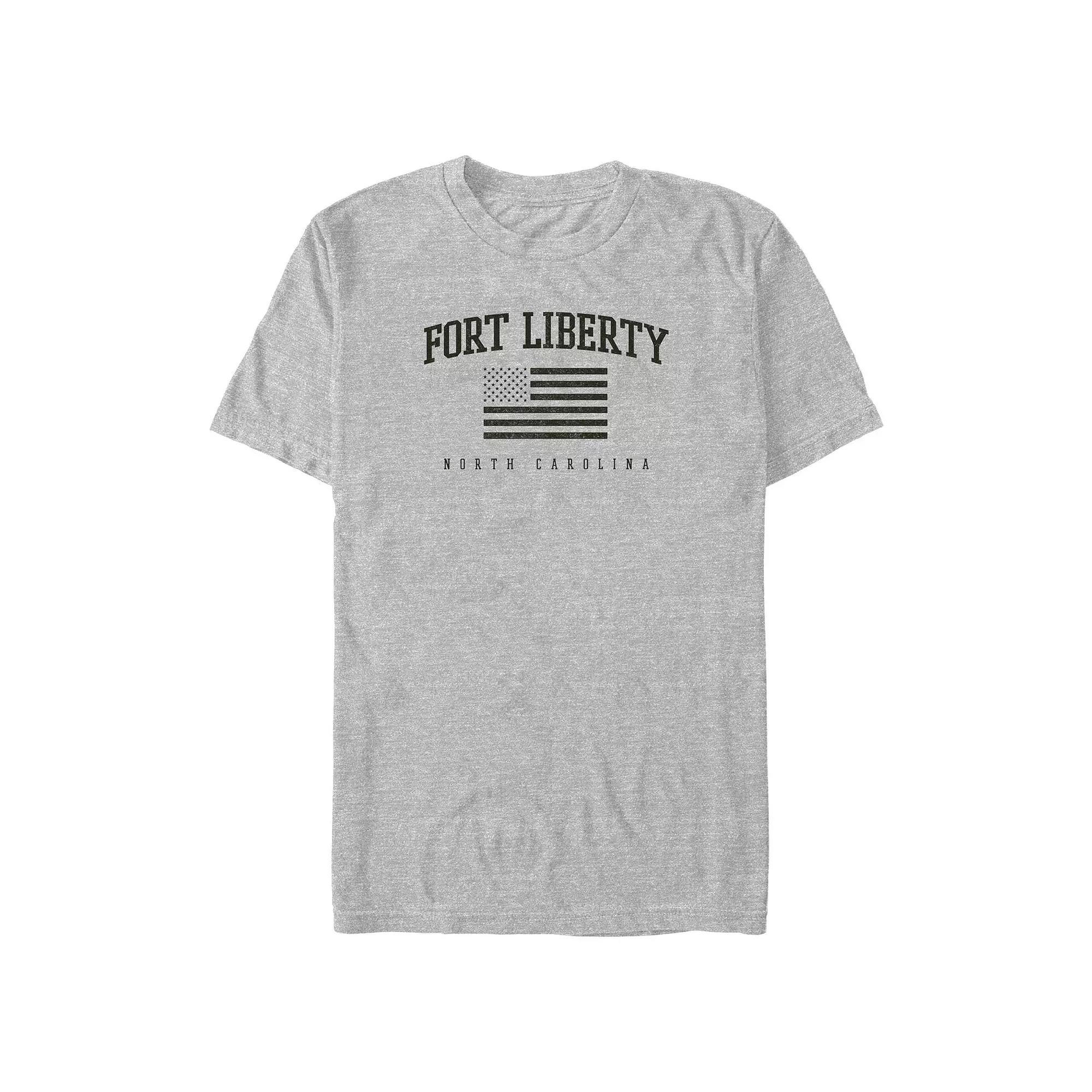 Big & Tall Fort Liberty USA Flag N.C. Graphic Tee, Men's, Size: 3XL, Athletic Grey Product Image