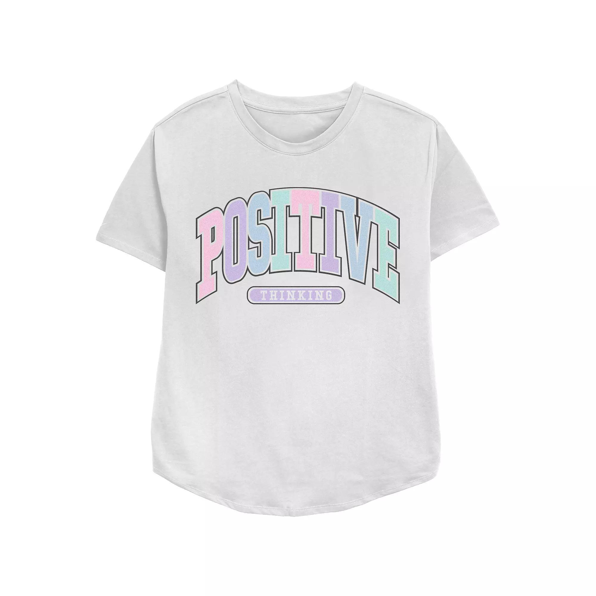 Women's Positive Thinking Relaxed Fit Graphic Tee, Girl's,  Product Image