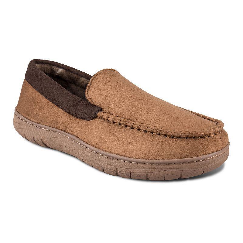 Wembley Mens Fleece Lined Moccasin Slippers Red Product Image