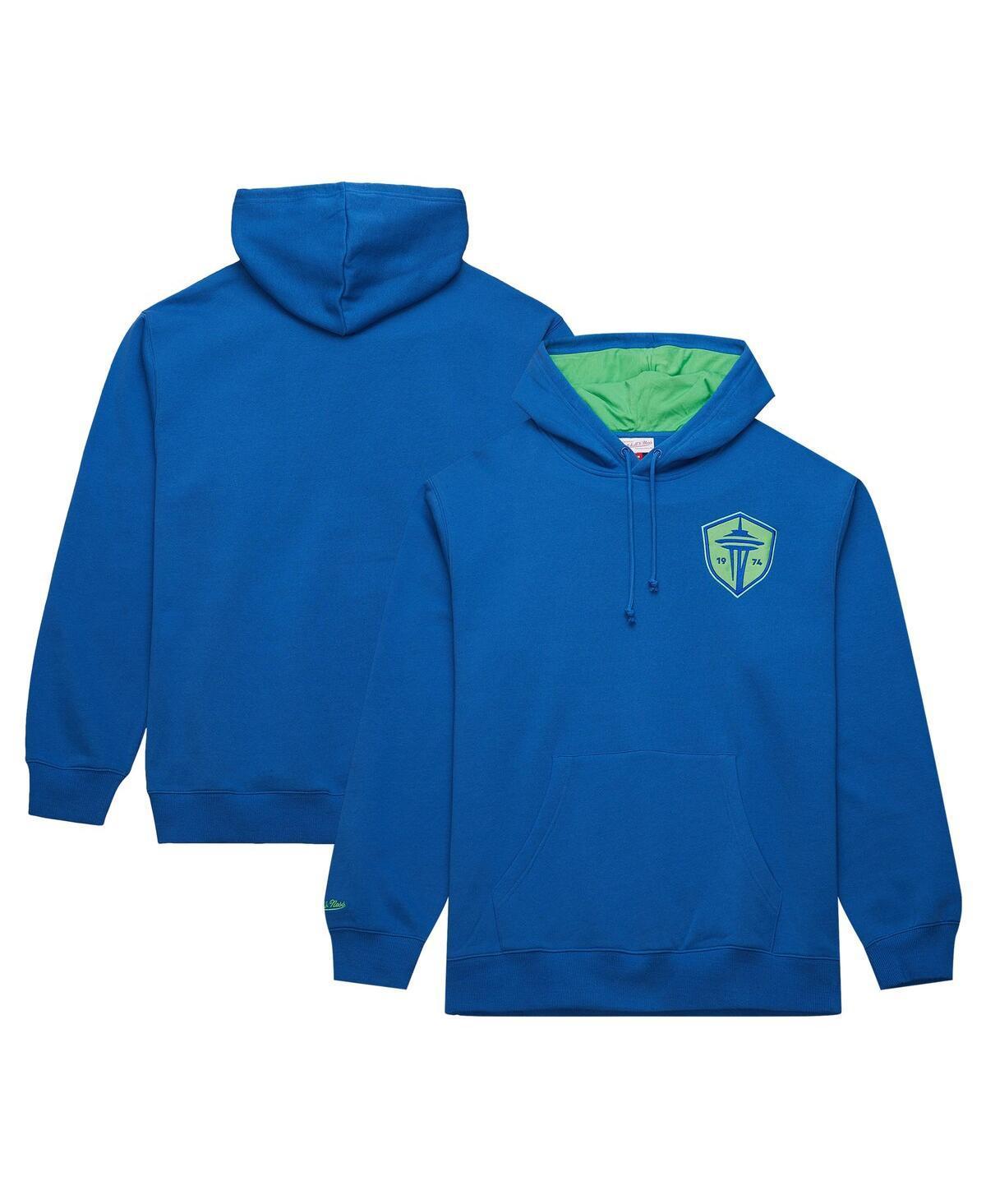 Men's Mitchell & Ness Blue Seattle Sounders FC Crest Fleece Pullover Hoodie, Size: Large Product Image