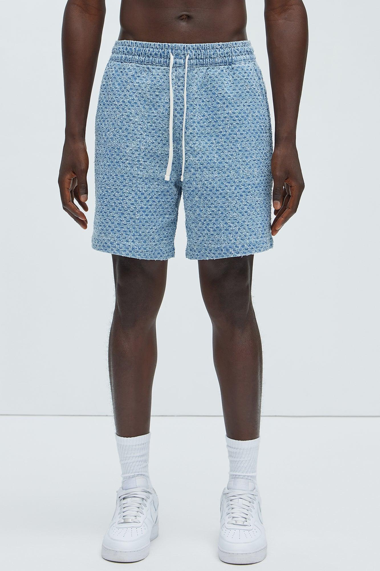 Beck Distressed Casual Shorts - Blue Wash Product Image
