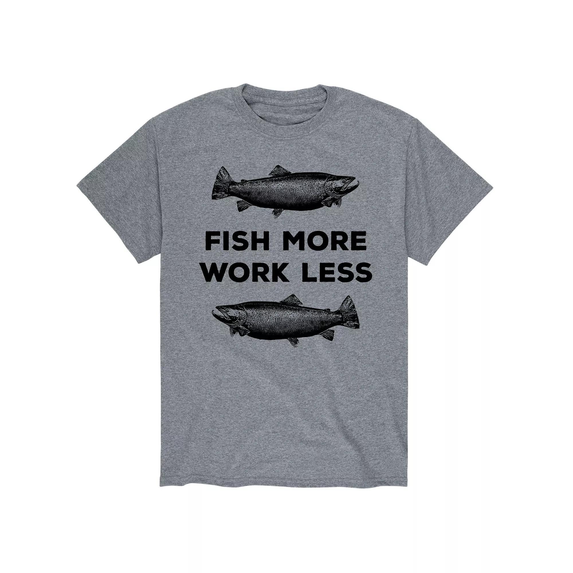 Men's Fish More Work Less Tee,  Product Image