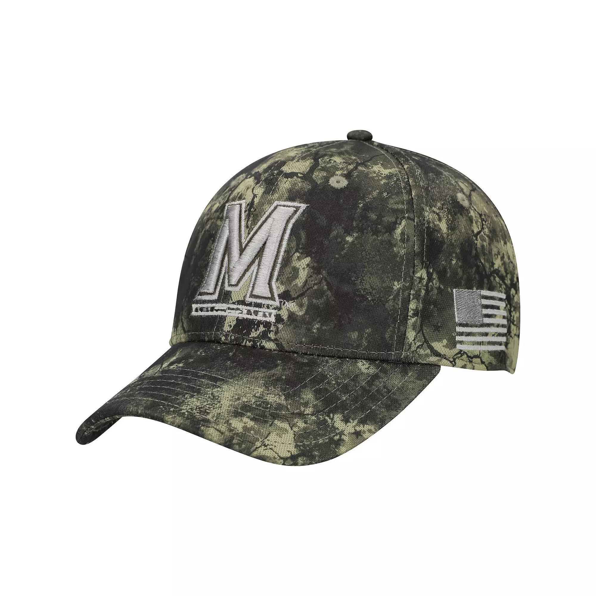 Men's Under Armour Camo Maryland Terrapins Freedom Collection Blitzing Performance Adjustable Hat, Green Product Image