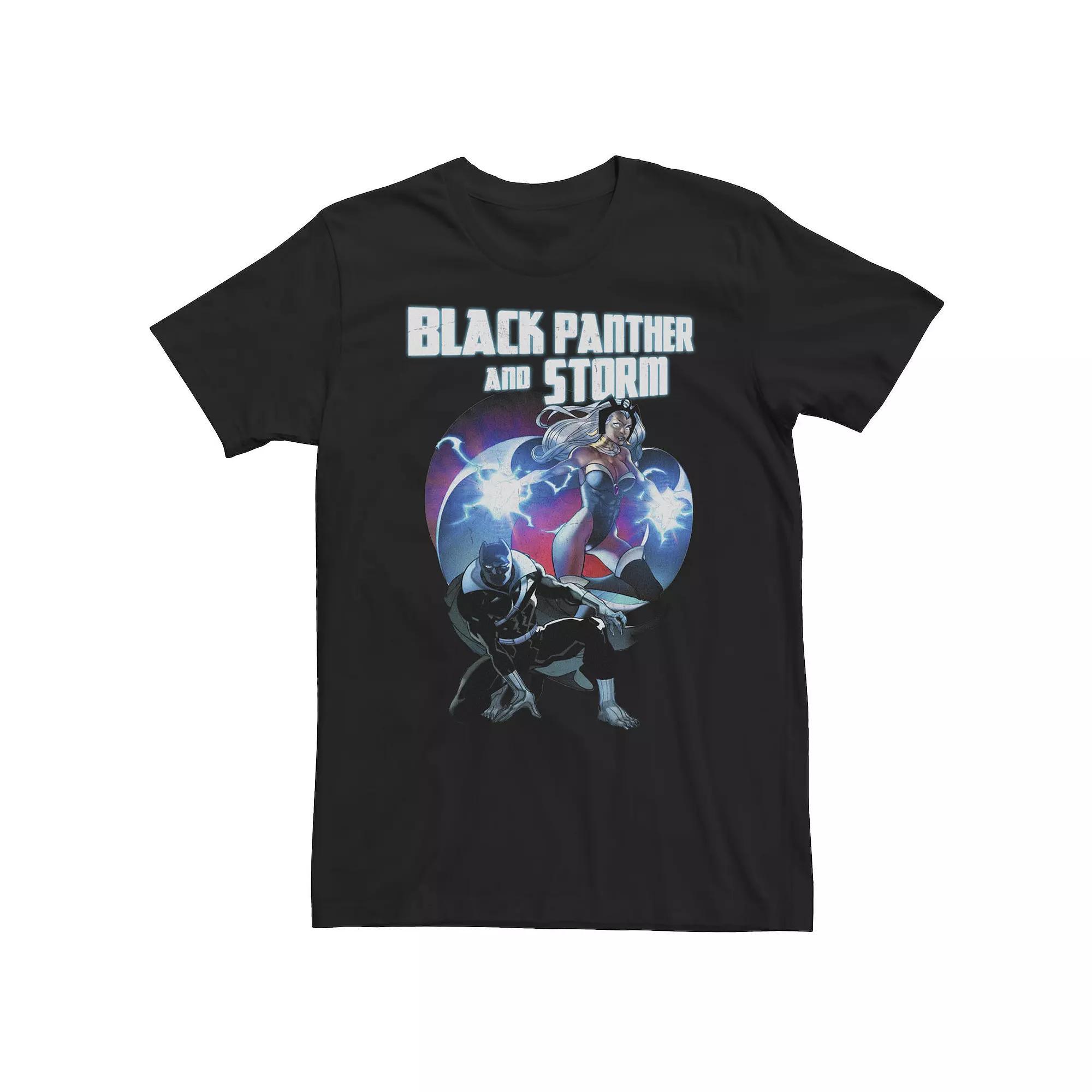 Big & Tall Marvel Black Panther And Storm Lightning Portrait Tee, Men's, Size: Large Tall Product Image