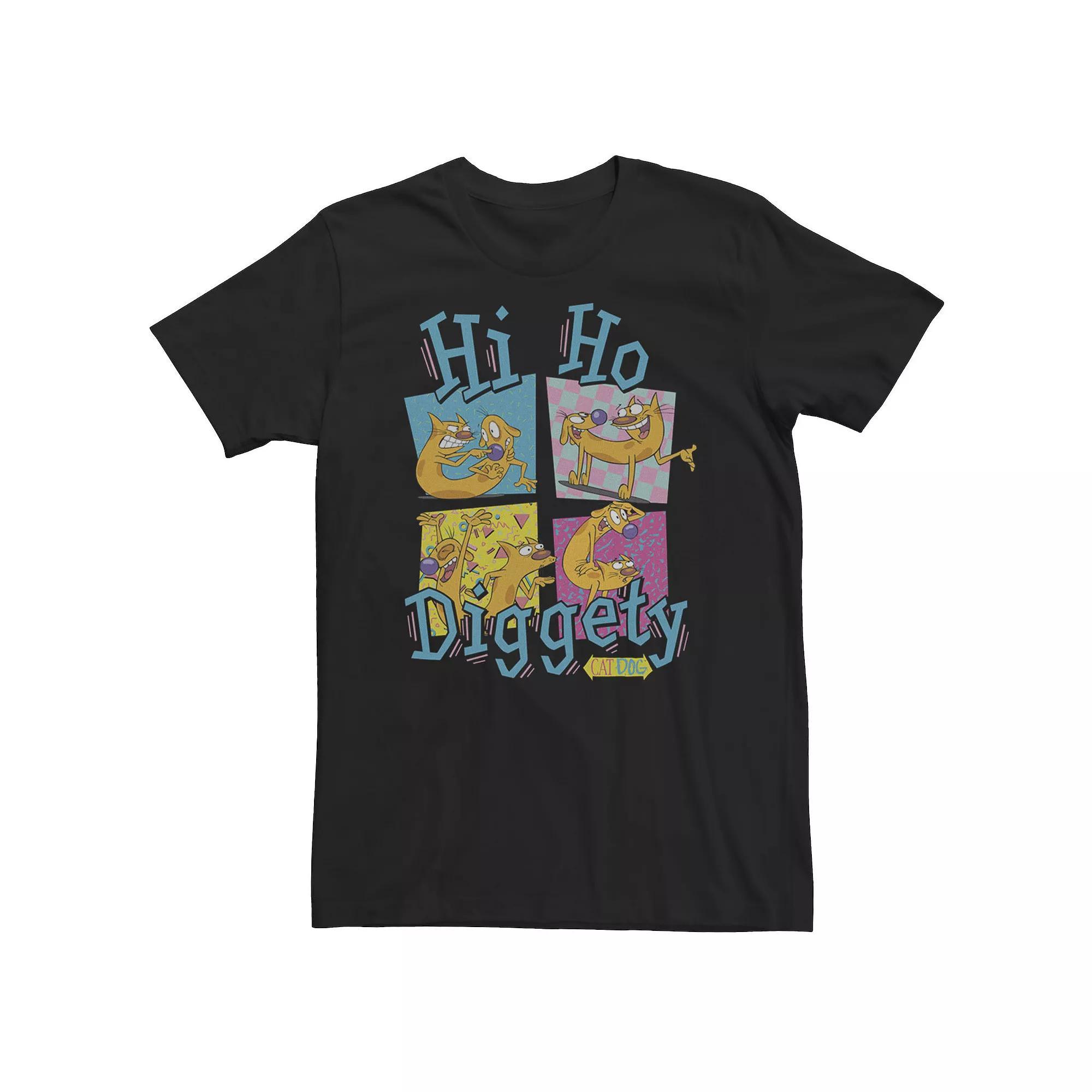 Big & Tall Nickelodeon CatDog Hi Ho Diggety Retro Tee, Men's, Size: XL Tall, Black Product Image
