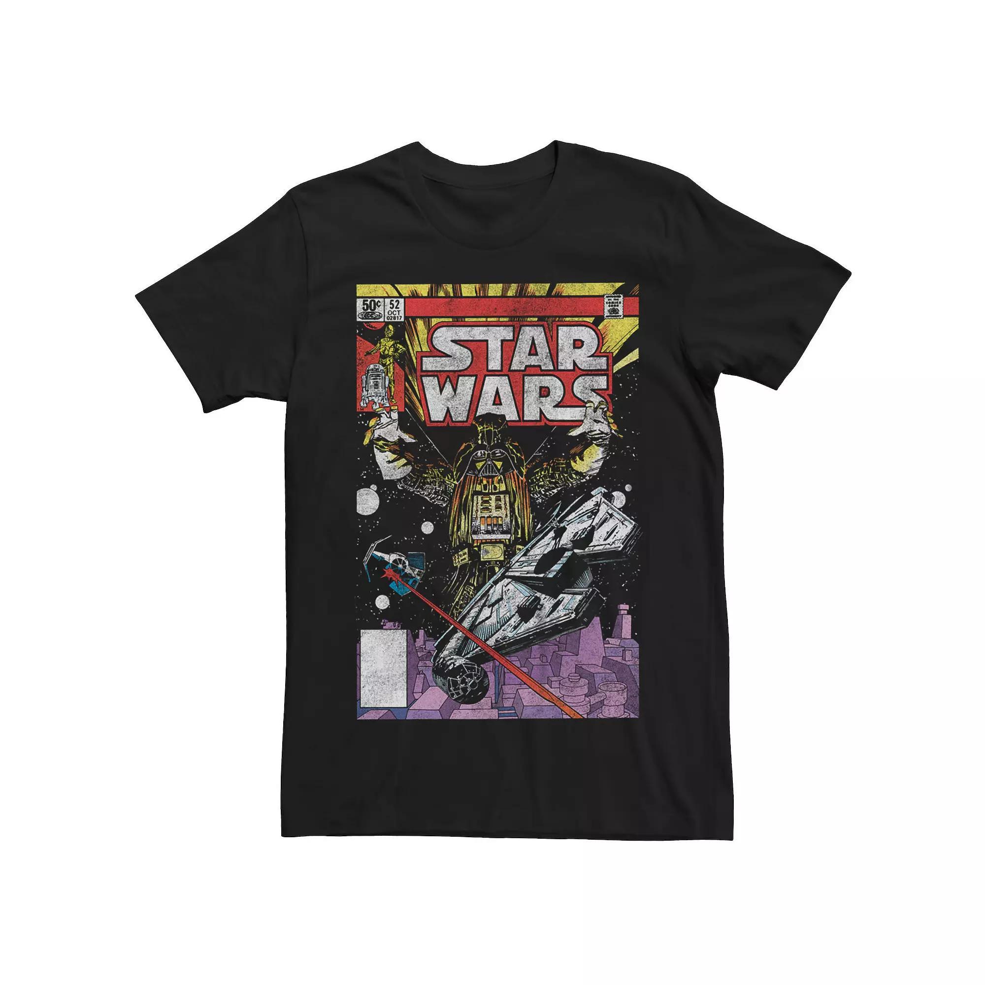 Men's Star Wars Comic Style Cover Graphic Tee, Size: XXL, Black Product Image