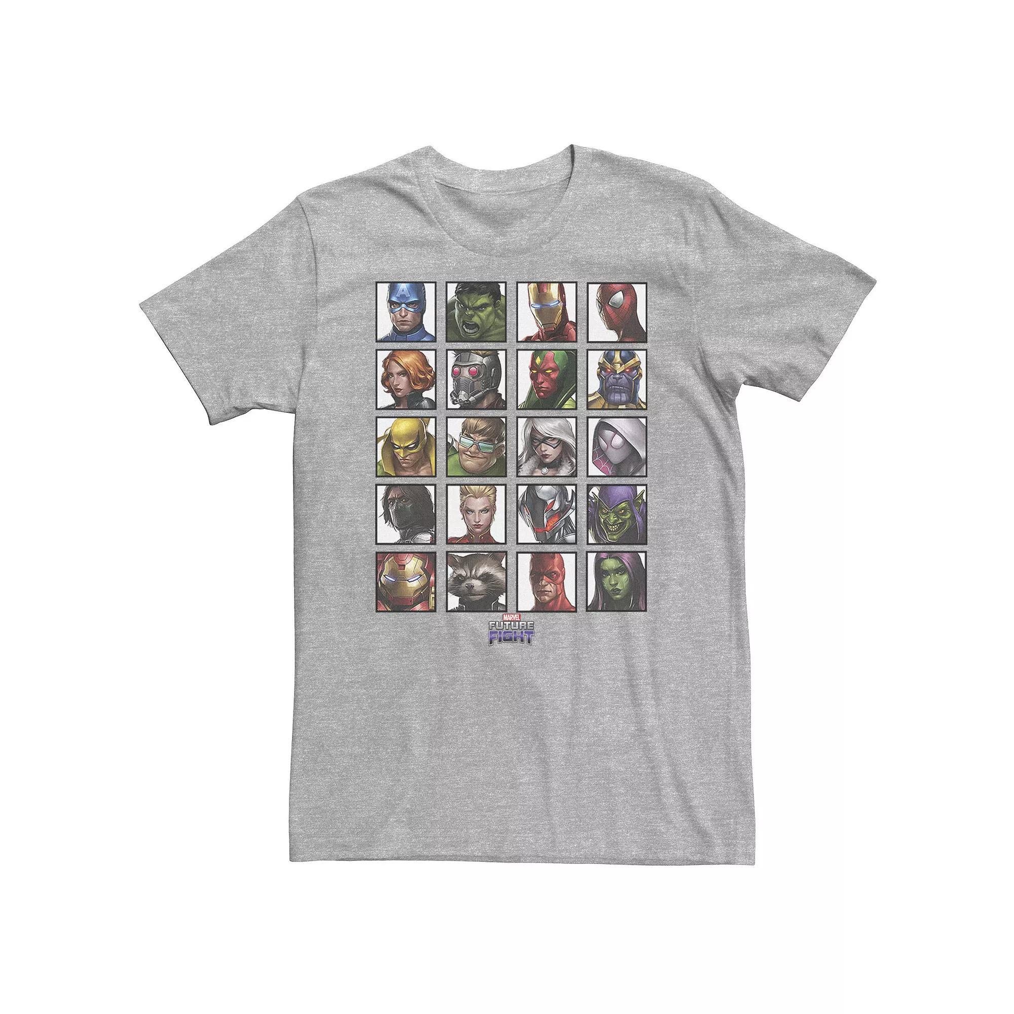 Big & Tall Marvel Future Fight Color Portrait Lineup Tee, Men's, Size: XXL Tall, Athletic Grey Product Image