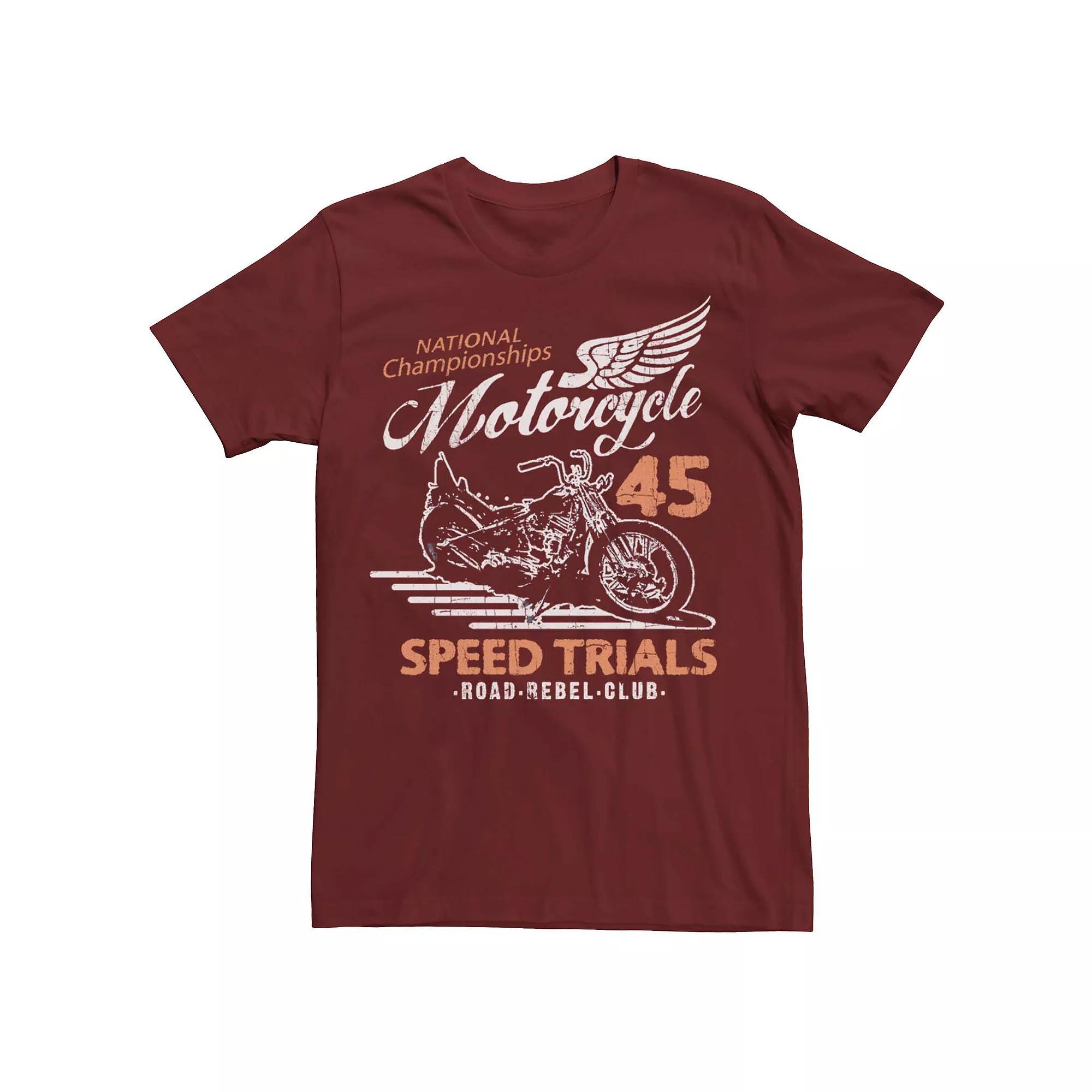 Men's Motorcycle Mania Speed Trails Graphic Tee, Size: Large, Red Product Image