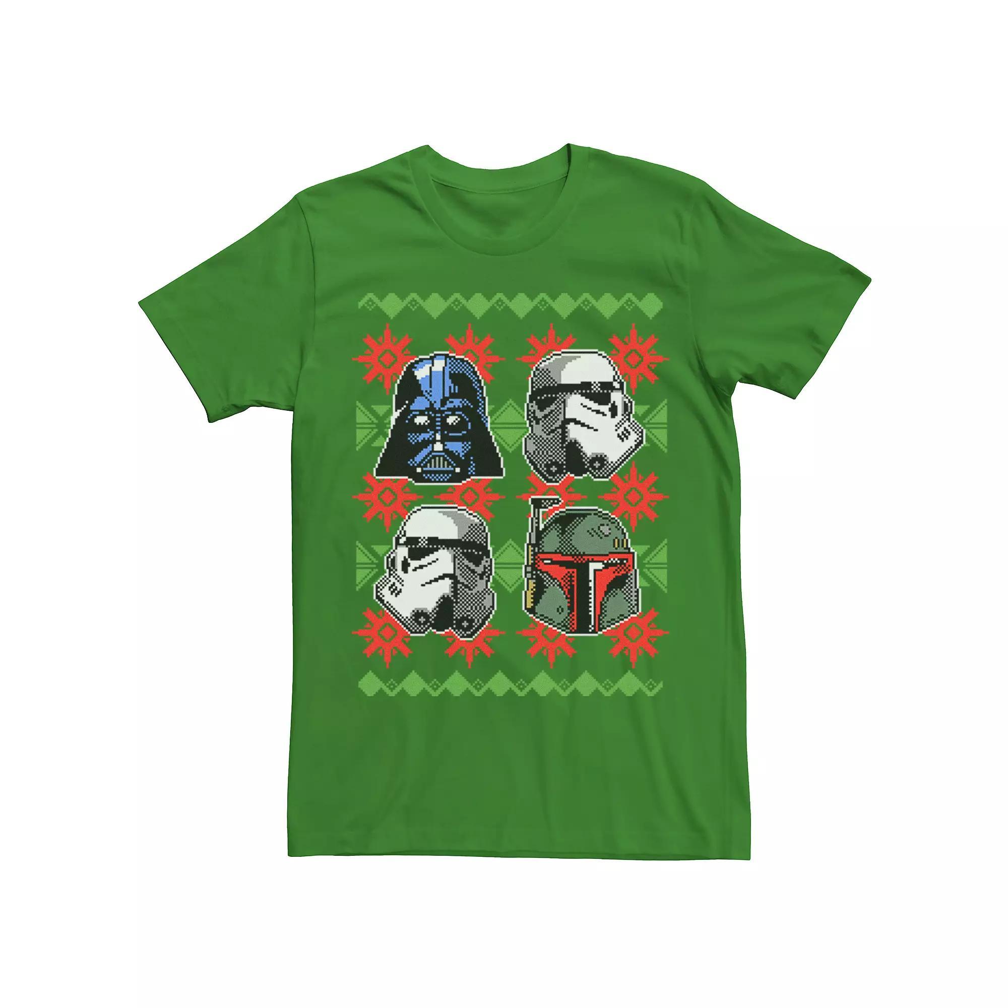 Men's Star Wars Bad Guy Helmets Ugly Christmas Tee,  Product Image