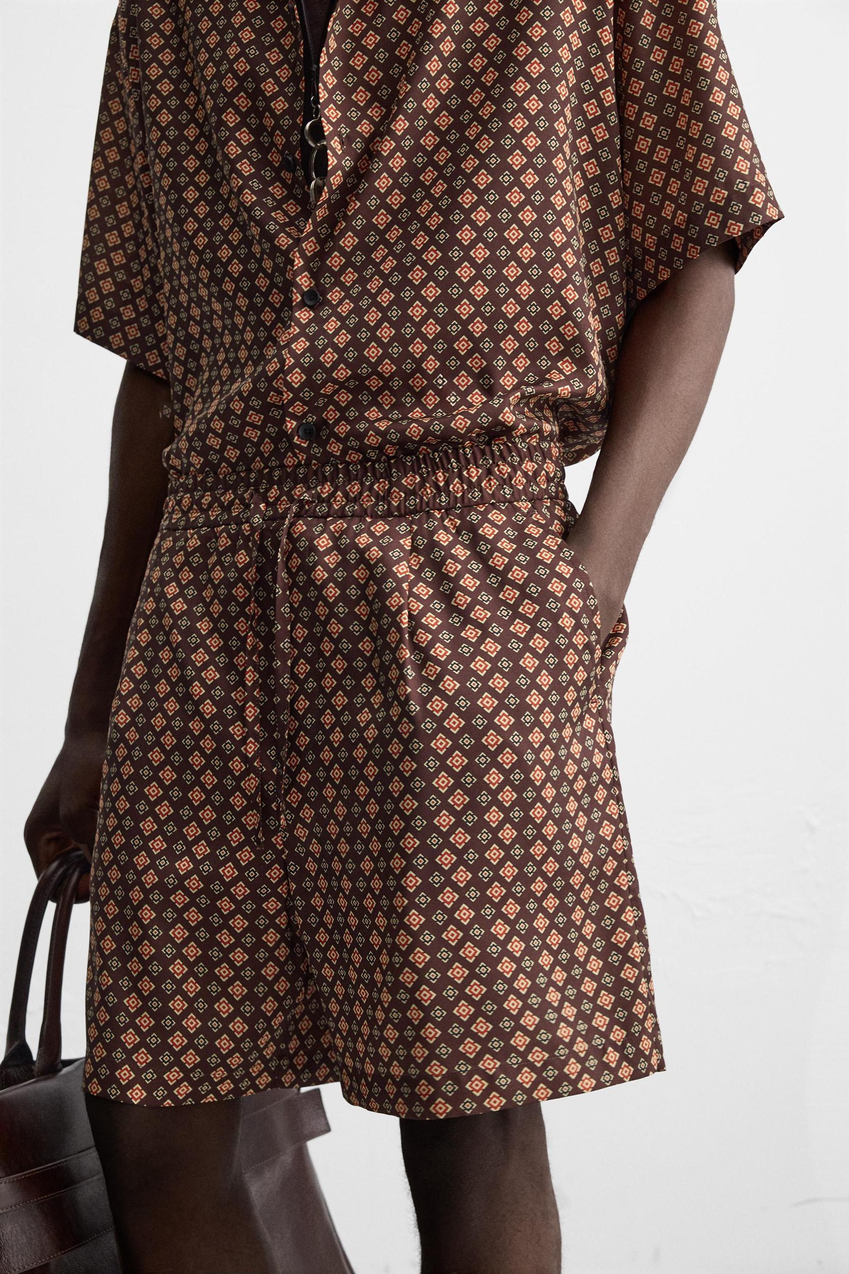 GEOMETRIC PRINT SHORTS Product Image