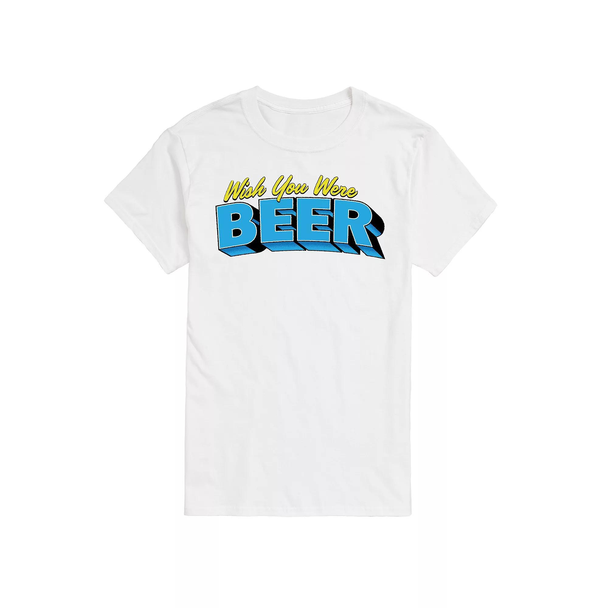 Big & Tall "Wish You Were Beer" Graphic Tee, Men's, Size: 3XB, White Product Image