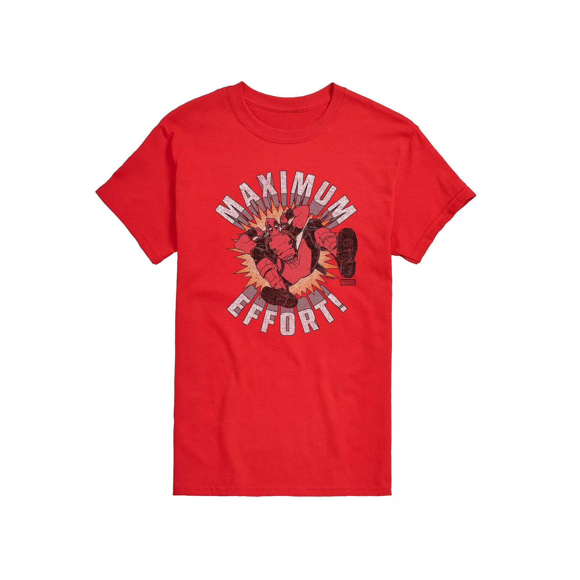 Men's Marvel Deadpool Maximum Effort Long Sleeve Graphic Tee,  Product Image