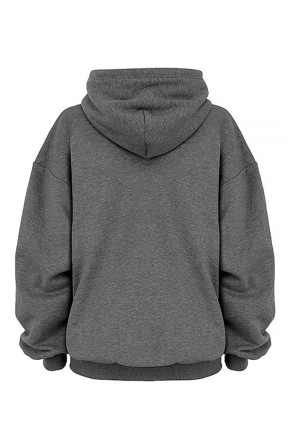 Halo Dark Grey Oversized Hoodie Product Image