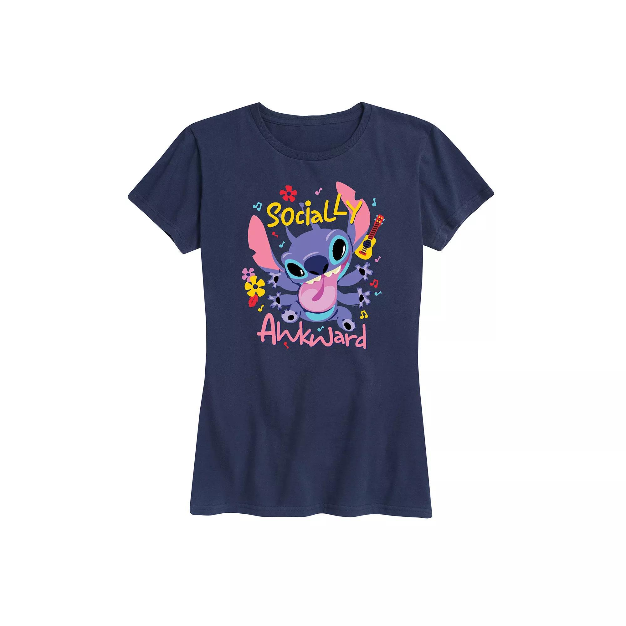 Disney's Lilo & Stitch Women's Socially Awkward Graphic Tee,  Product Image