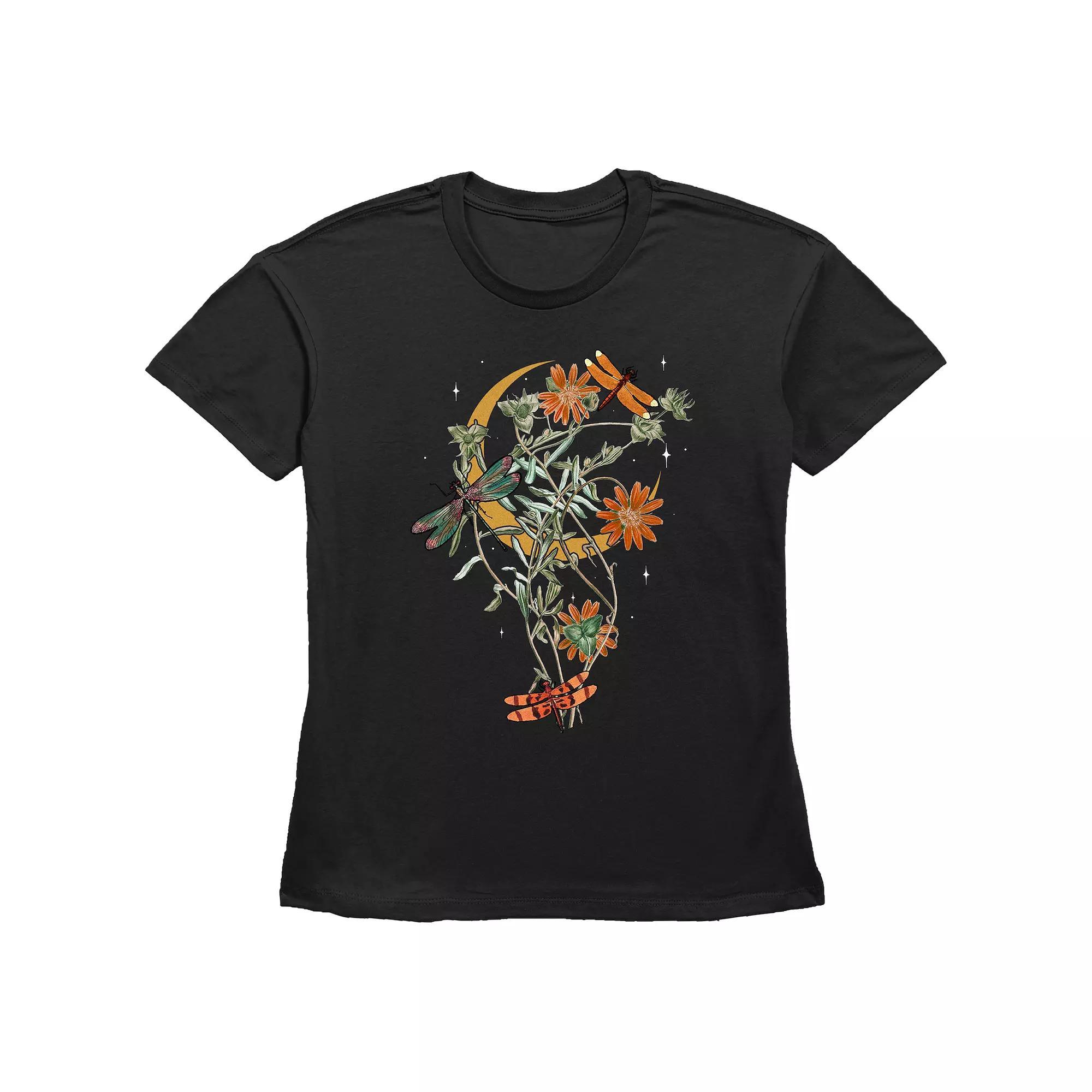 Women's Autumn Pinecones Graphic Tee, Size: XS, Black Product Image