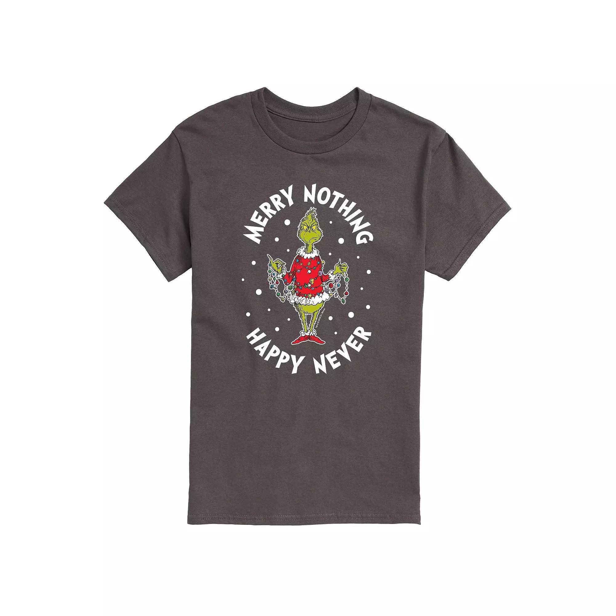 Men's Dr. Seuss Grinch Merry Nothing Happy Never Tee,  Product Image