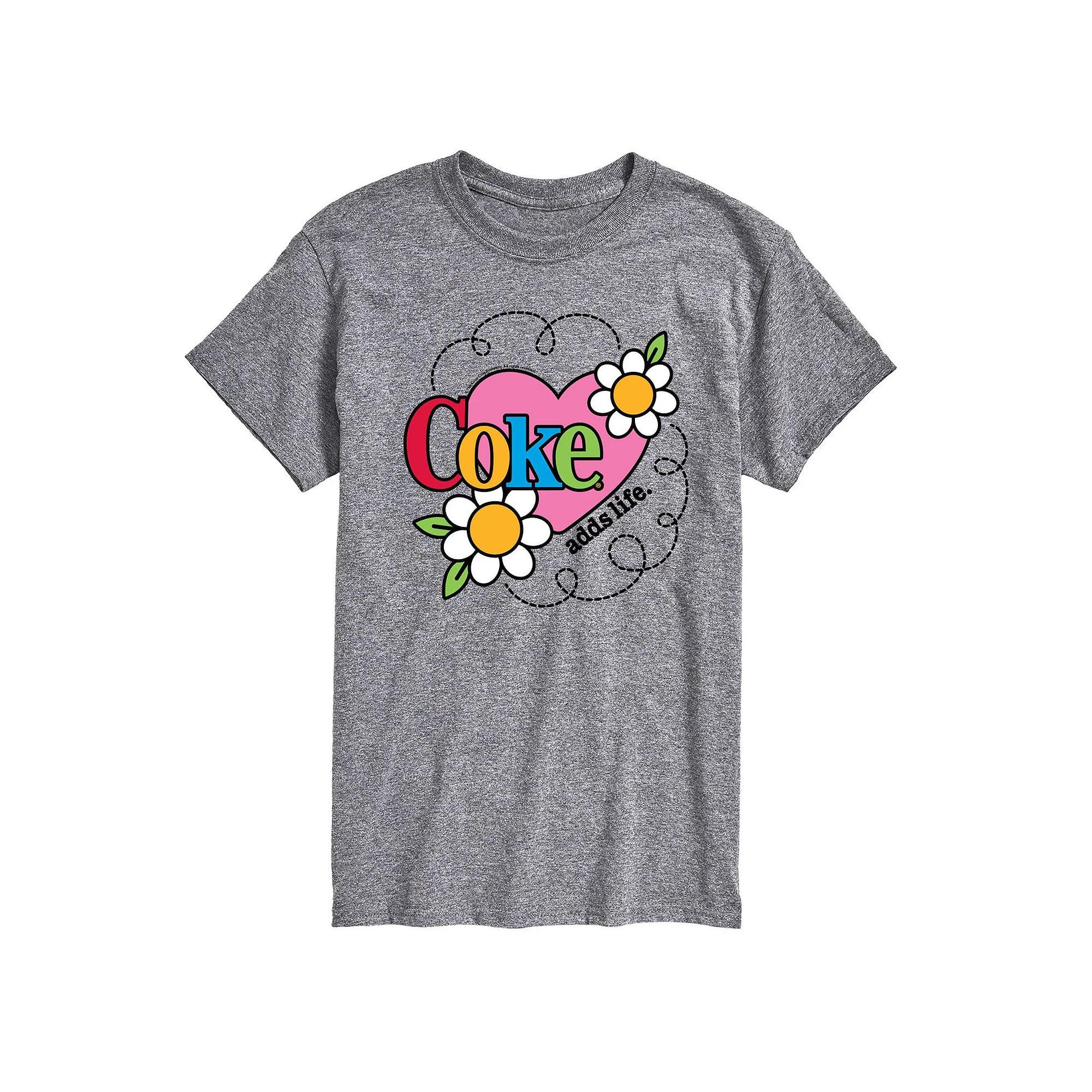 Men's Coke Adds Life Heart Flower Graphic Tee,  Product Image