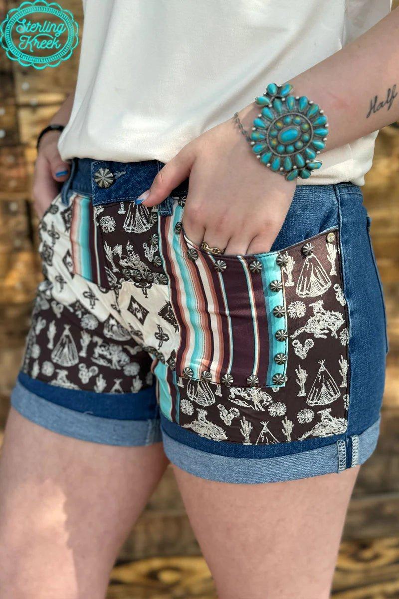 Sterling Kreek Patched Up Western Shorts-Long* Product Image