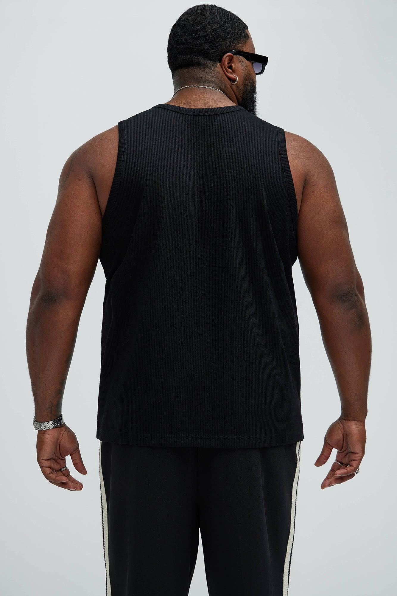 Kalel Textured Tank Top - Black Product Image