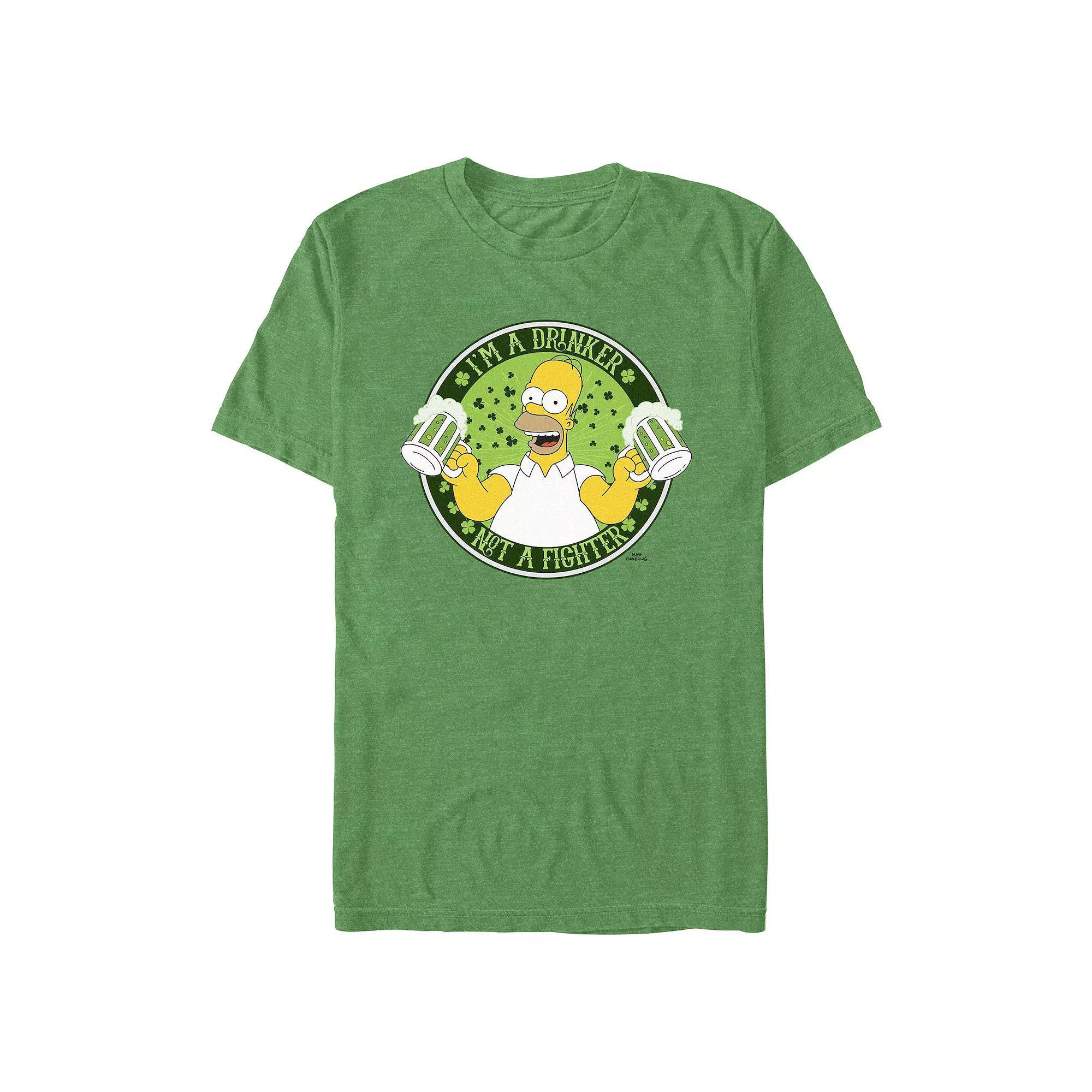 Big & Tall The Simpsons I'm A Drinker Not A Fighter Graphic Tee, Men's,  Product Image