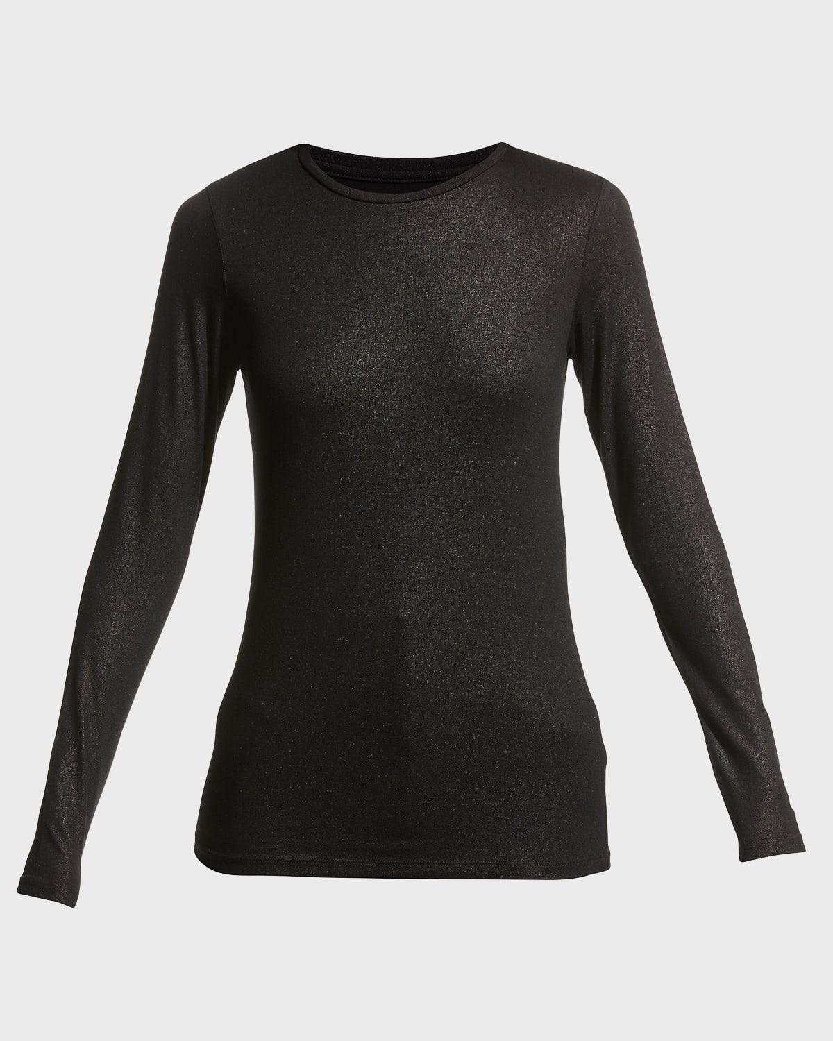 Metallic Long-Sleeve Viscose Tee Product Image