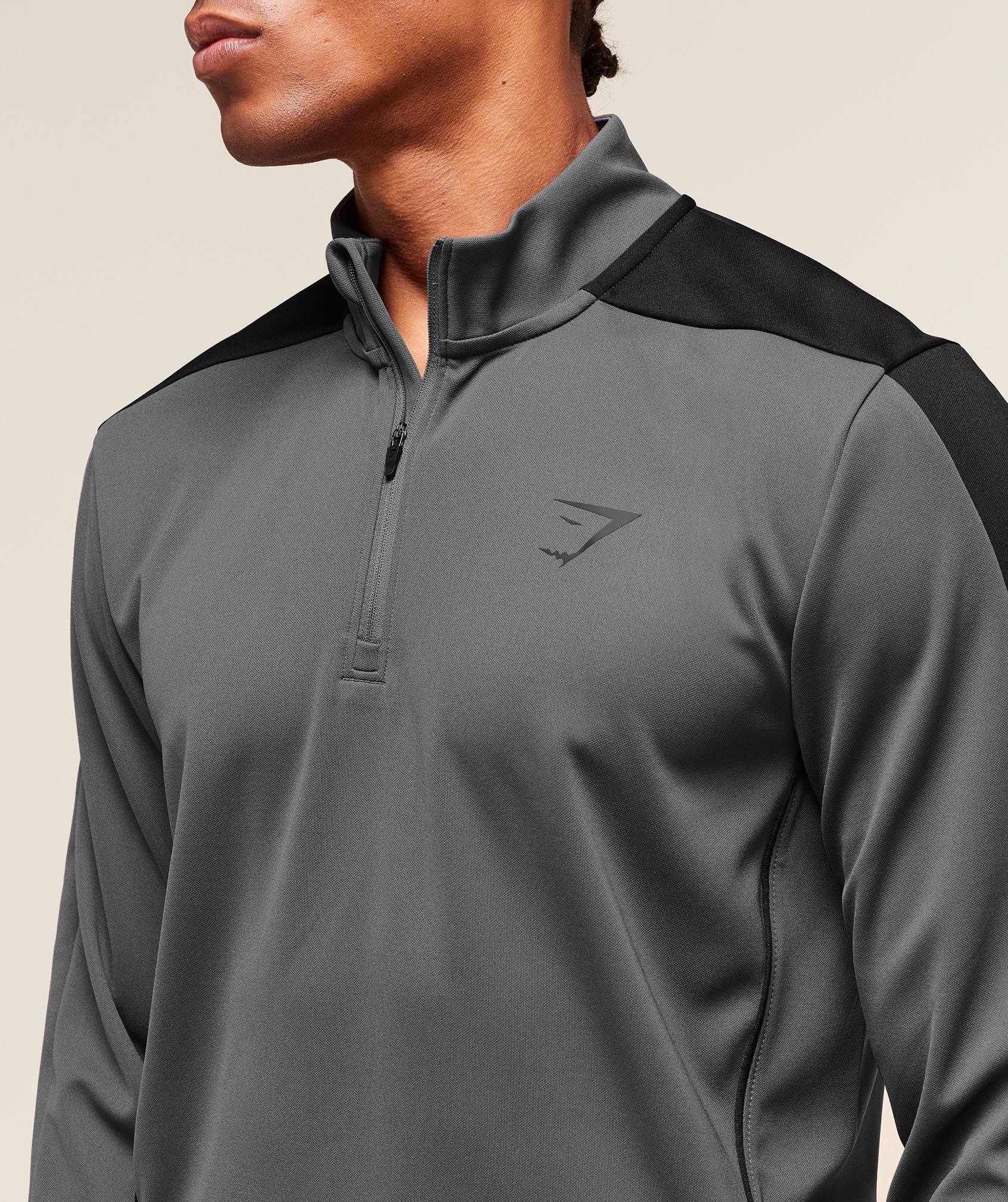 Gymshark Arrival Block 1/4 Zip - Dark Grey Male Product Image