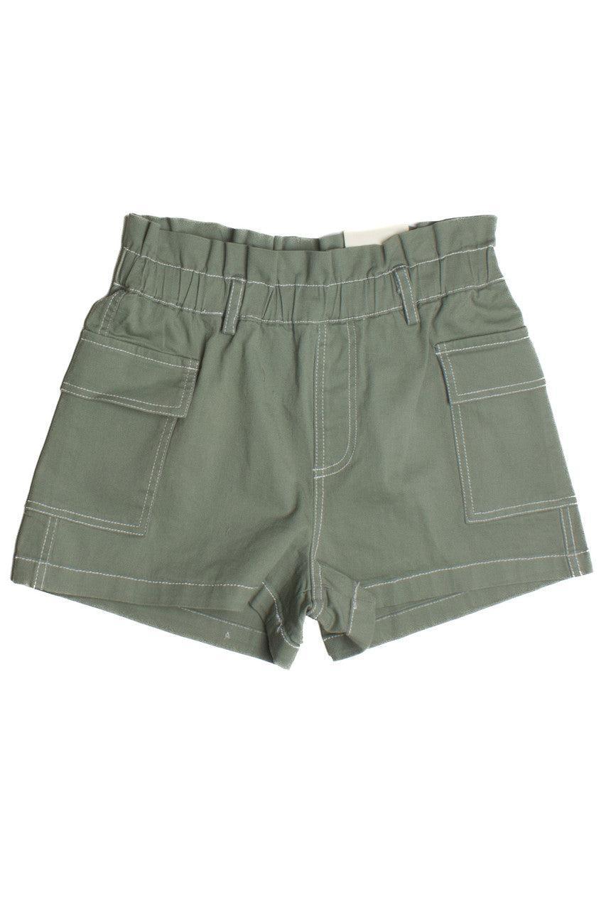 Taupe Paperbag Waist Cargo Shorts Product Image