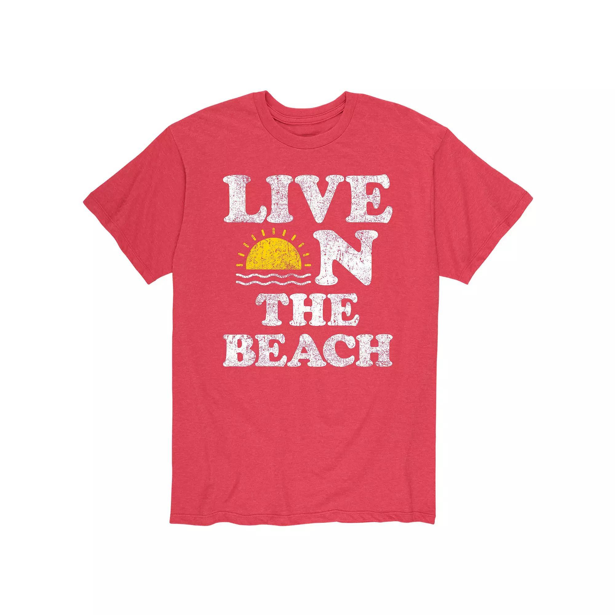 Men's Live On The Beach Tee, Size: XL, Red Product Image