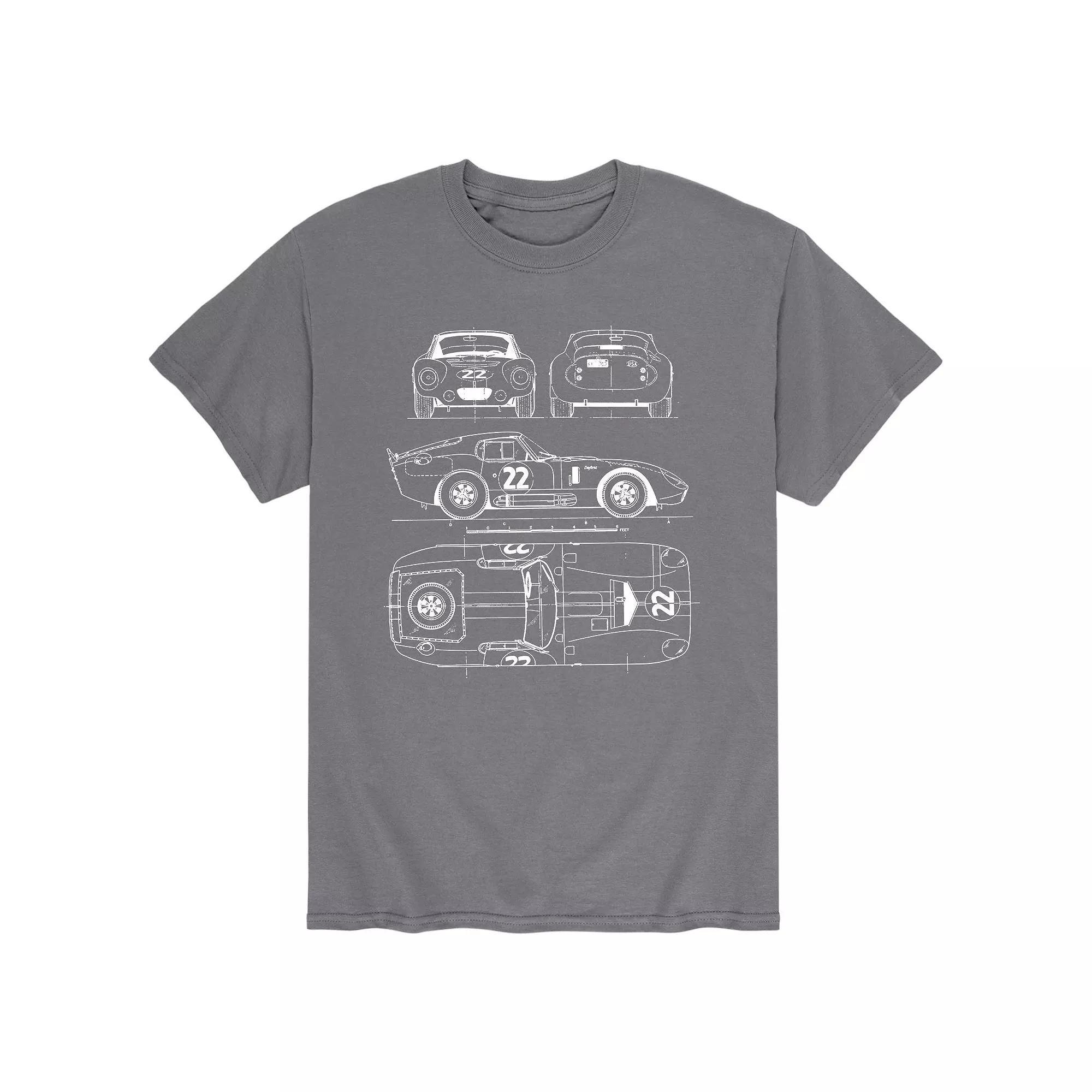 Men's Vintage Race Car Diagram Tee,  Product Image