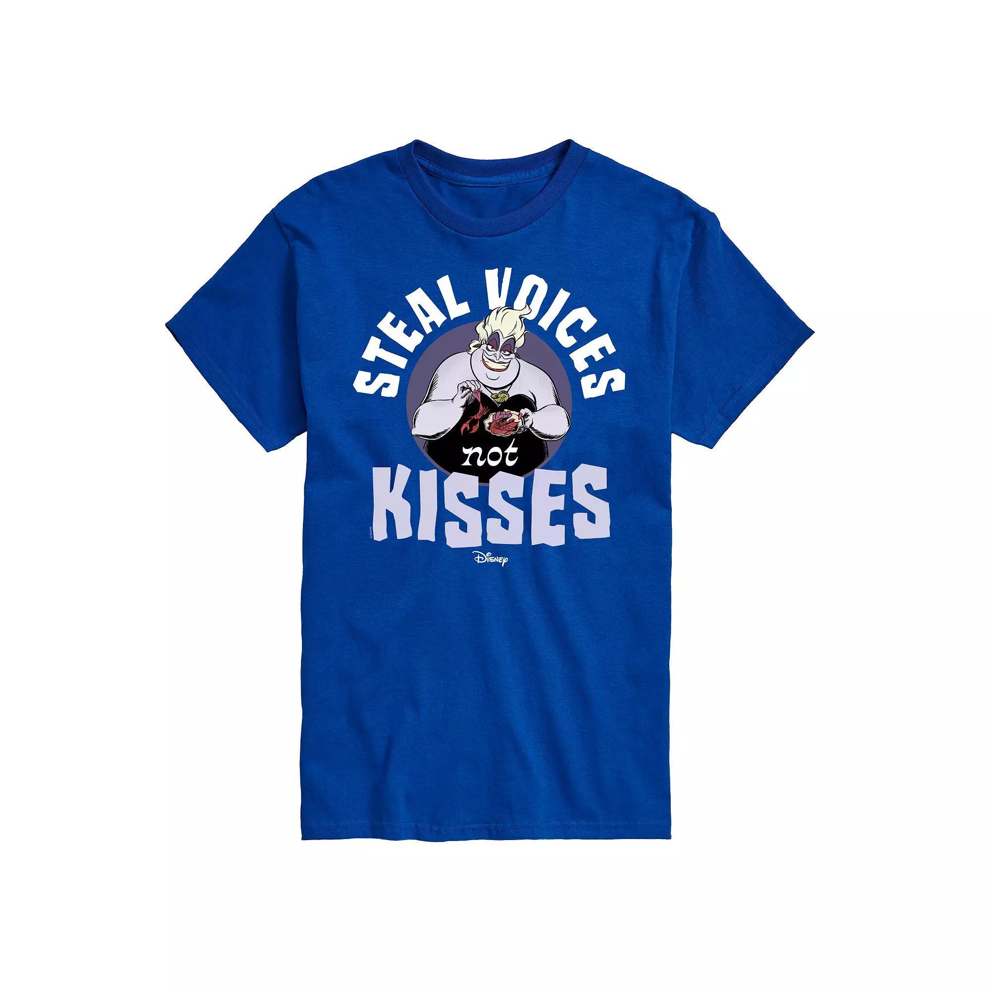 Disney Villains Men's Ursula Steal Voices Not Kisses Graphic Tee, Size: Small, Blue Product Image