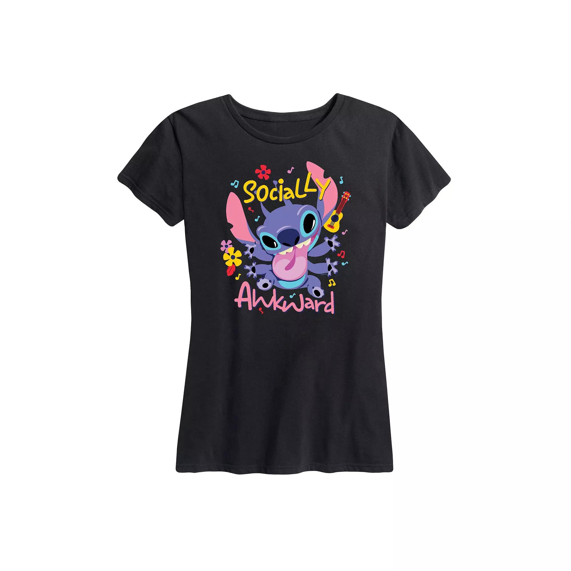 Disney's Lilo & Stitch Women's Socially Awkward Graphic Tee,  Product Image
