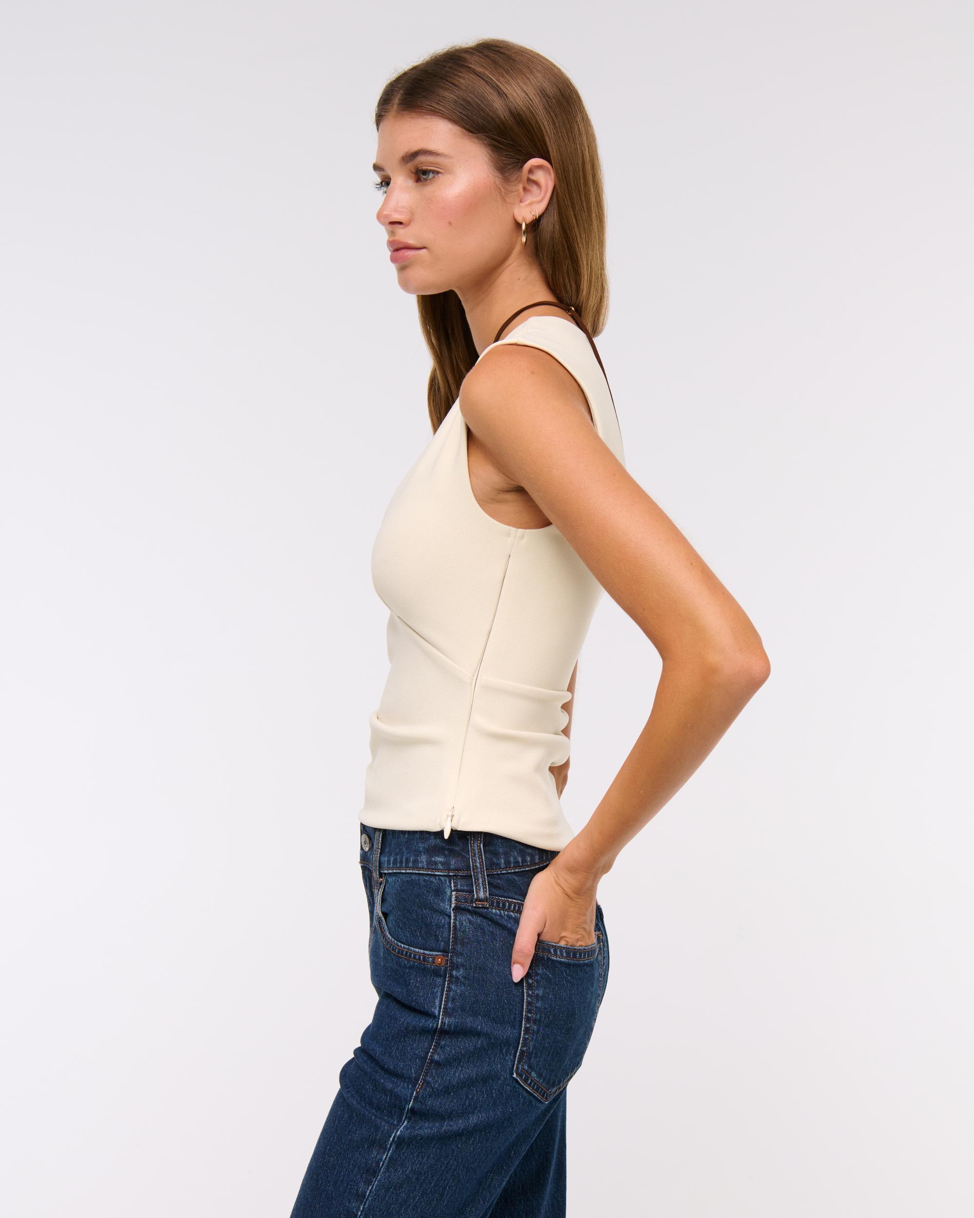 Bra-Free Plunge Ruched Top Product Image