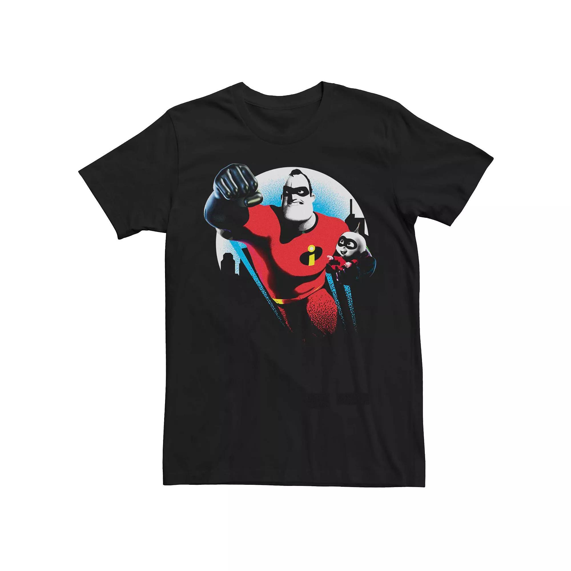 Men's Disney Pixar Incredibles 2 Mr. Incredible Jack Jack Poster Tee, Size: Small, Black Product Image