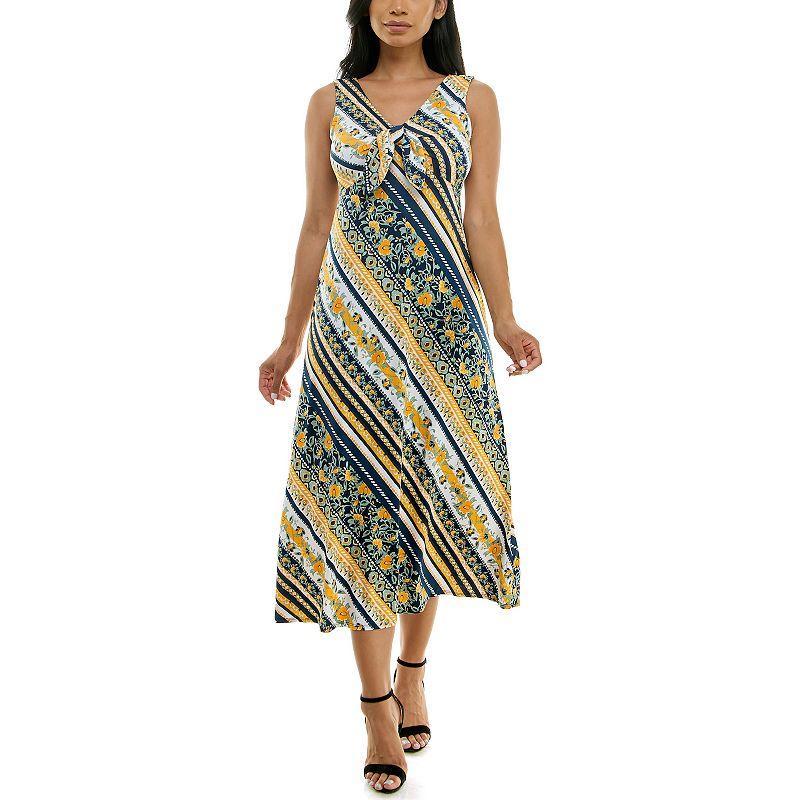 Women's Nina Leonard Tie Front Maxi Dress,  Product Image