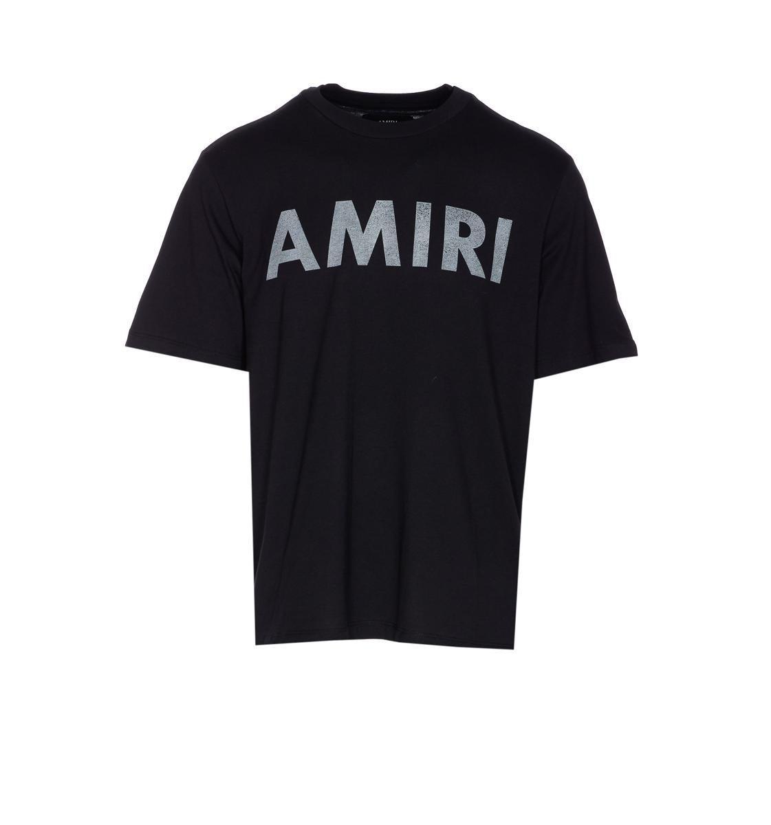 AMIRI Black Cotton T-shirt With Bold Logo Statement Product Image