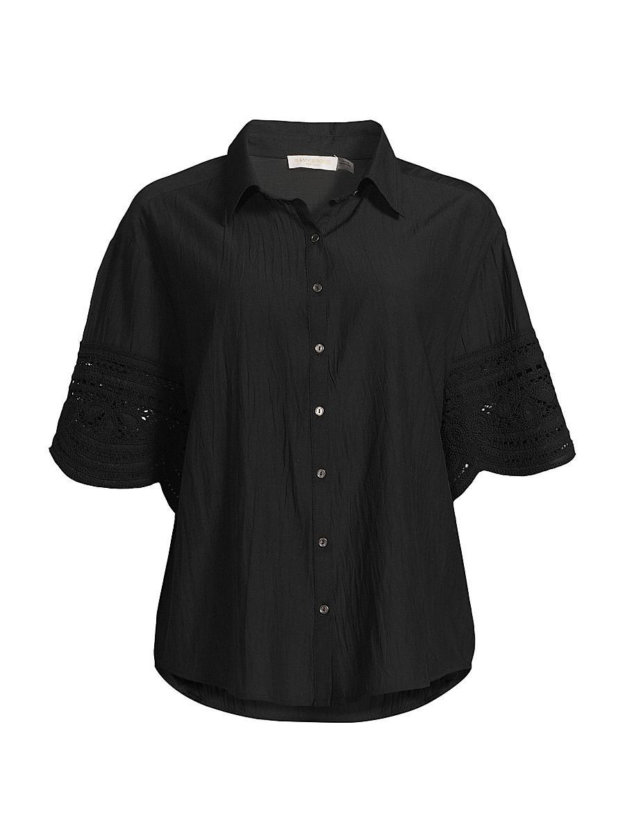 Womens Shamaya Eyelet-Trimmed Swim Cover-Up Top Product Image