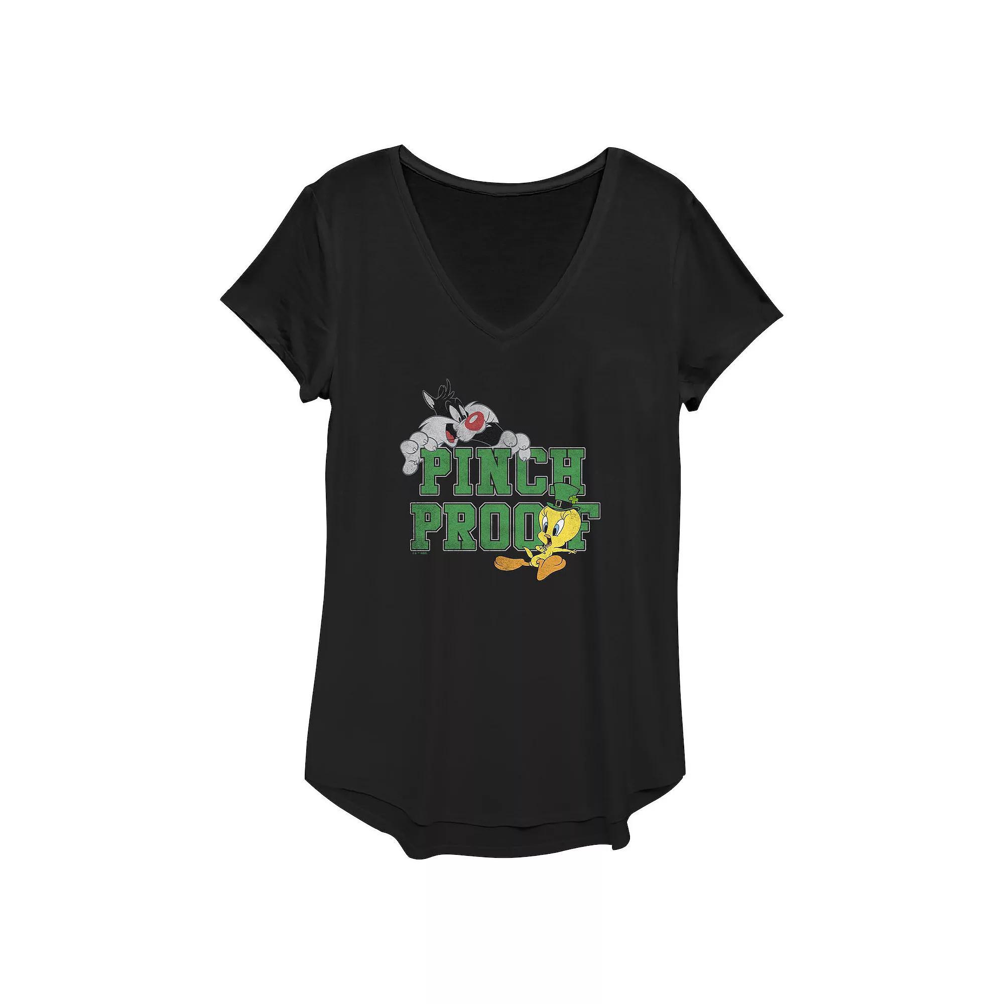 Women's Looney Tunes Sylvester And Tweety Bird Pinch Proof Graphic Tee,  Product Image