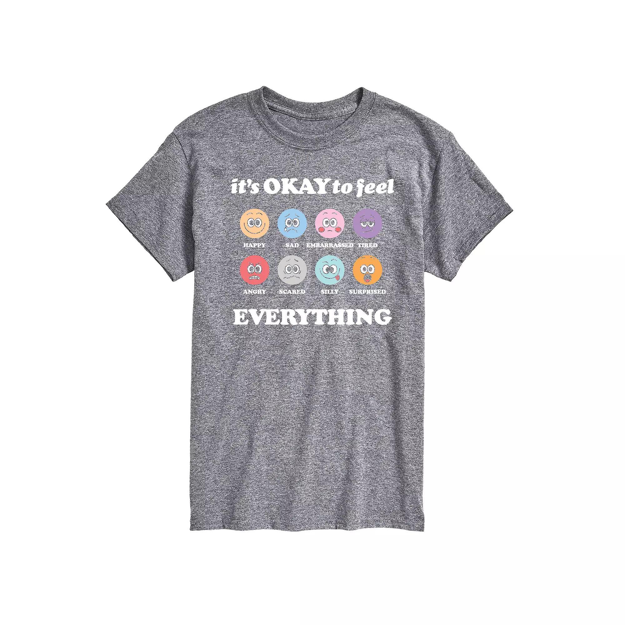 Men's It's Okay to Feel Everything Graphic Tee, Size: XL, Grey Gray Product Image