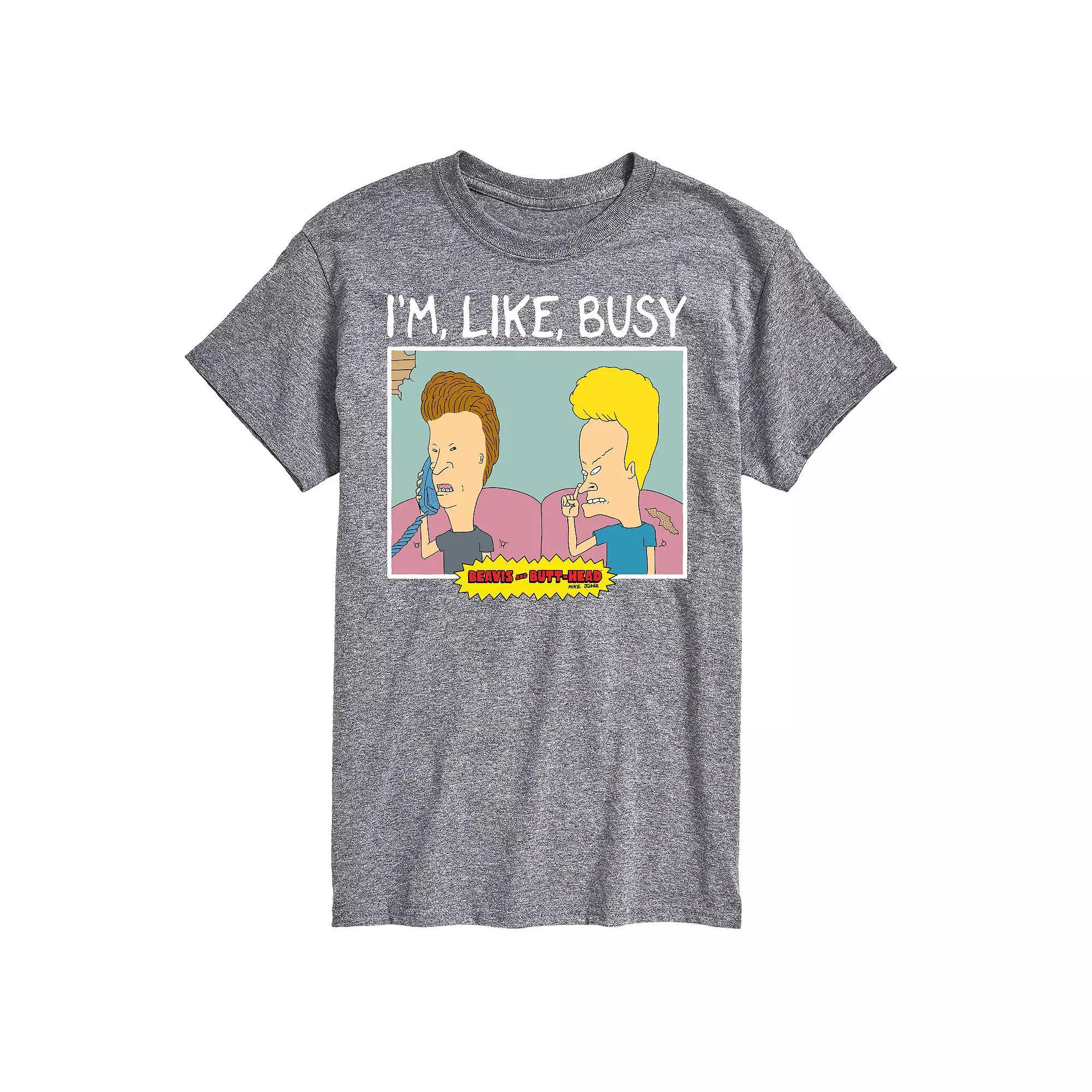 Big & Tall Beavis & Butthead I'm Like Busy Tee, Men's, Size: 5XB, Gray Product Image