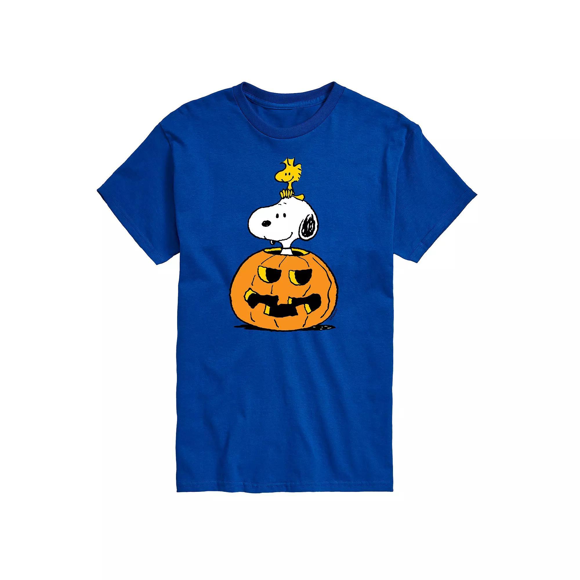 Big & Tall Peanuts Snoopy Pumpkin Tee, Men's, Size: Large Tall, Blue Product Image