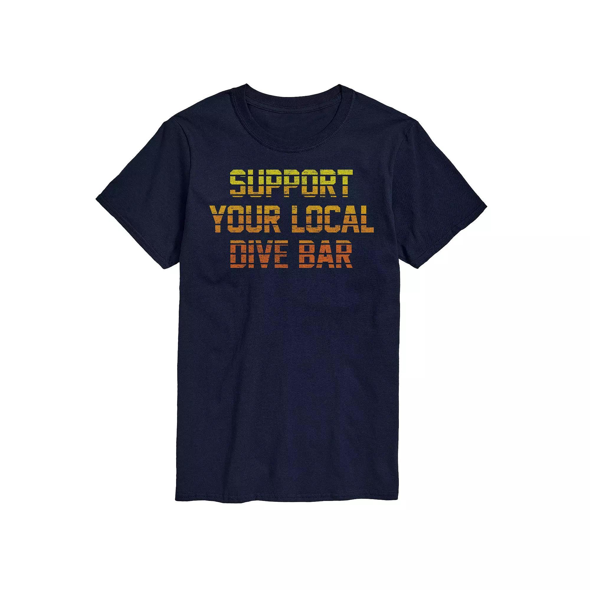 Men's Support Local Dive Bar Tee, Size: XS, Blue Product Image