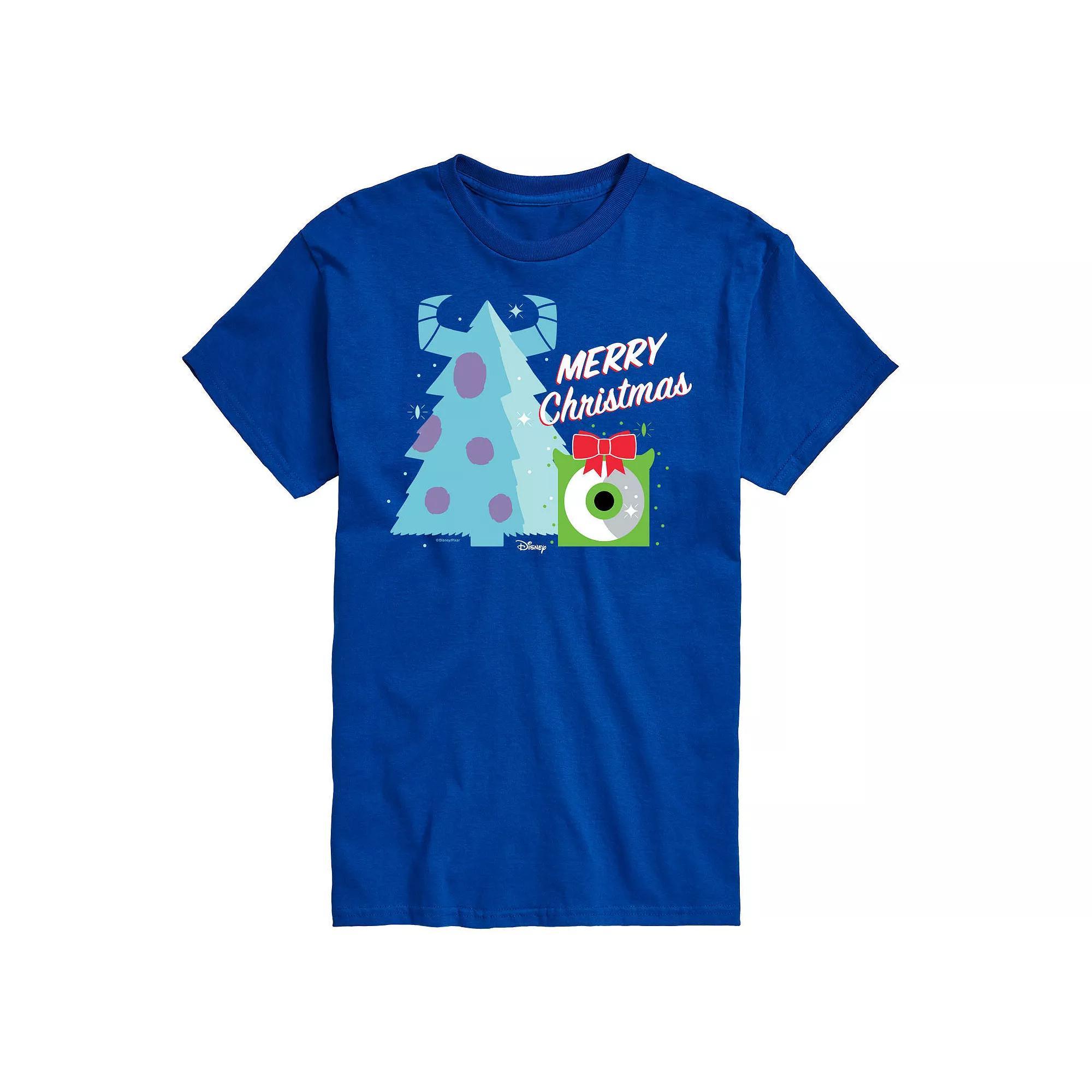 Disney / Pixar's Monsters Inc Big & Tall Merry Christmas Graphic Tee, Men's, Size: XXL Tall, Blue Product Image